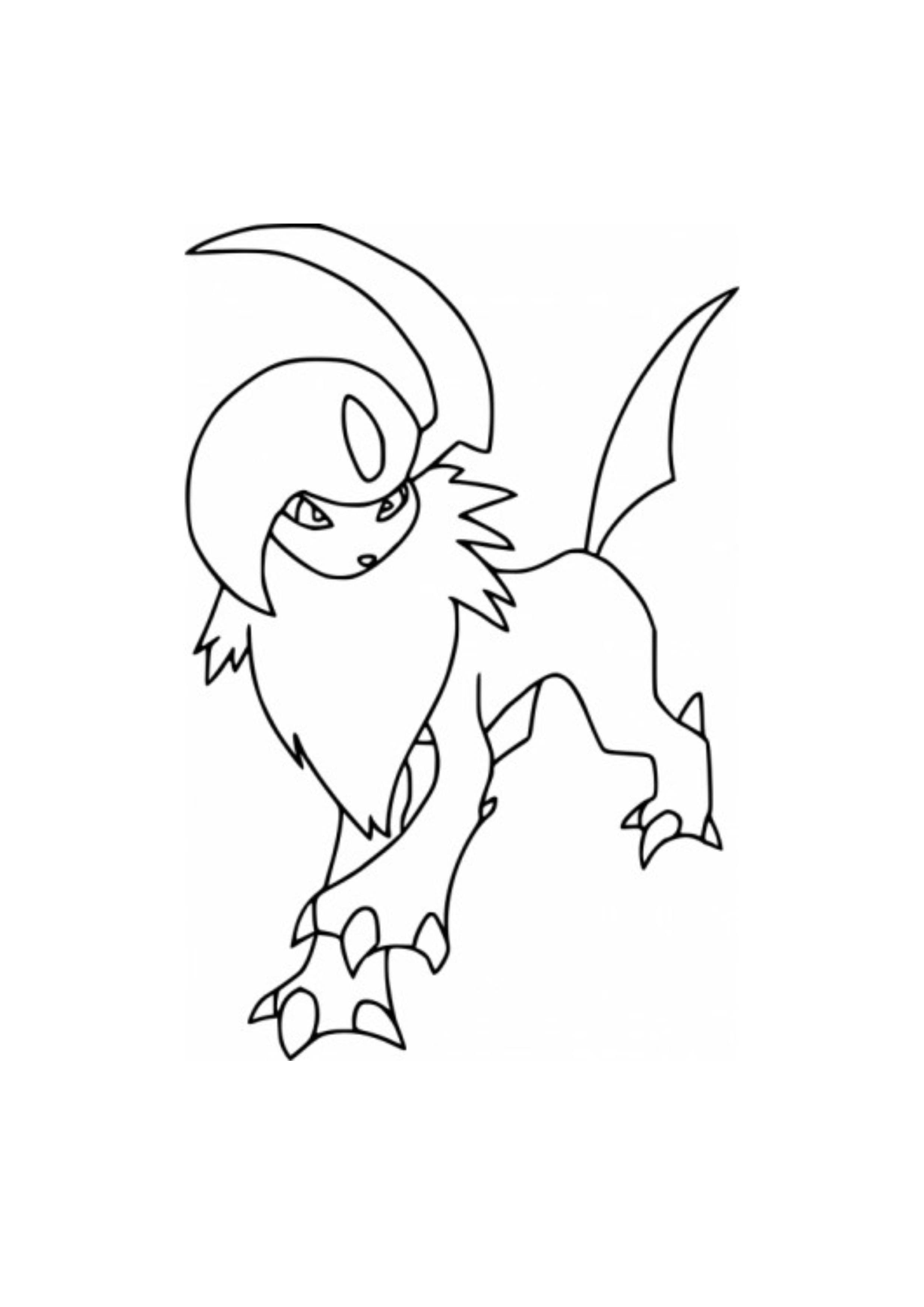 Absol coloring page (A4) to print