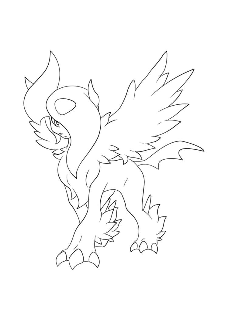 Absol coloring page (A4) to print