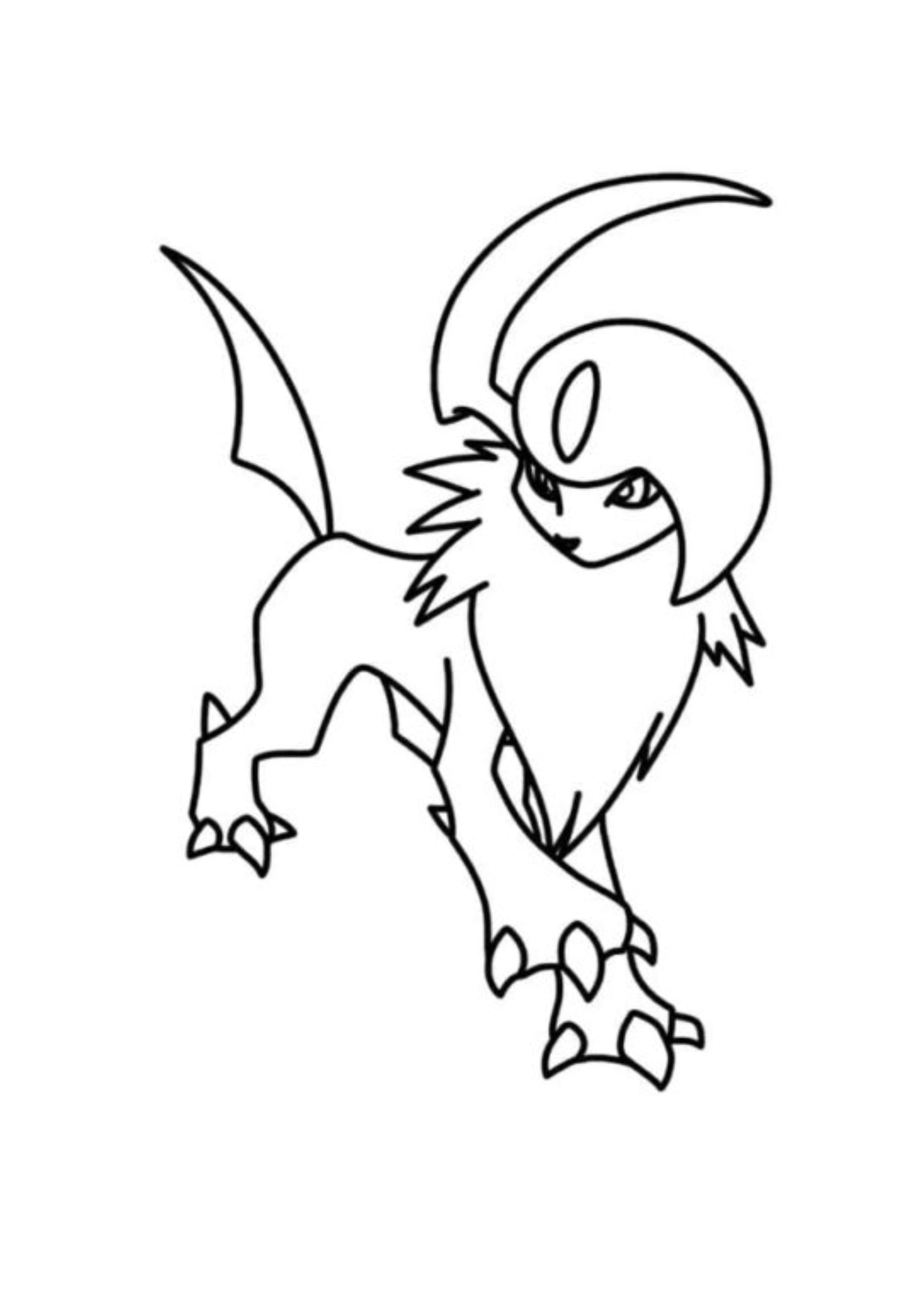 Absol coloring page (A4) to print