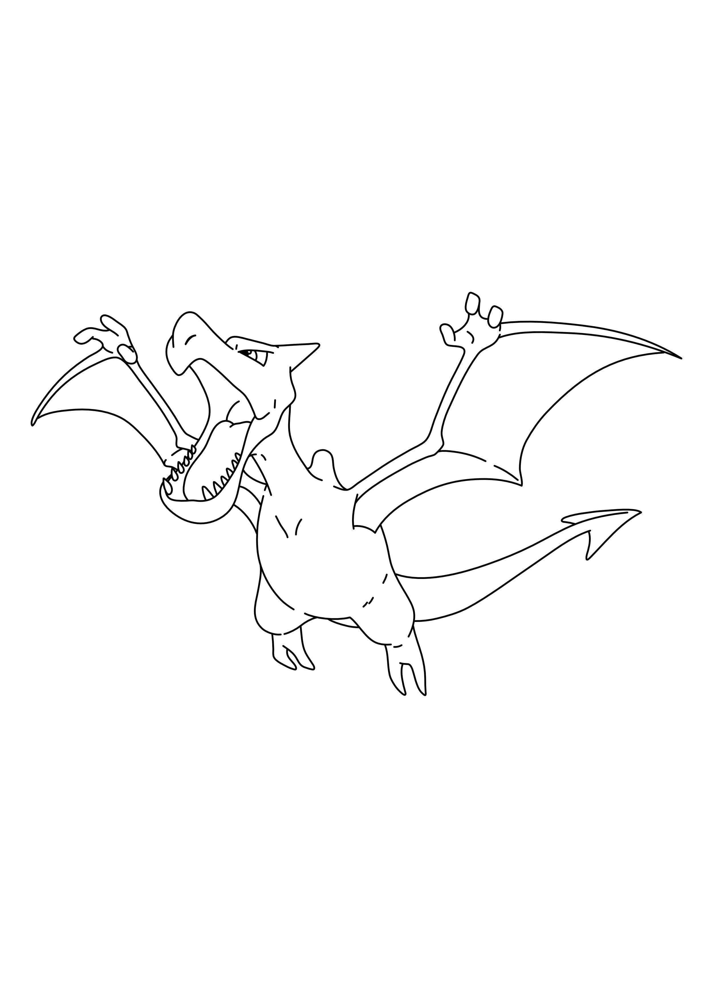Aerodactyl coloring page (A4) to print