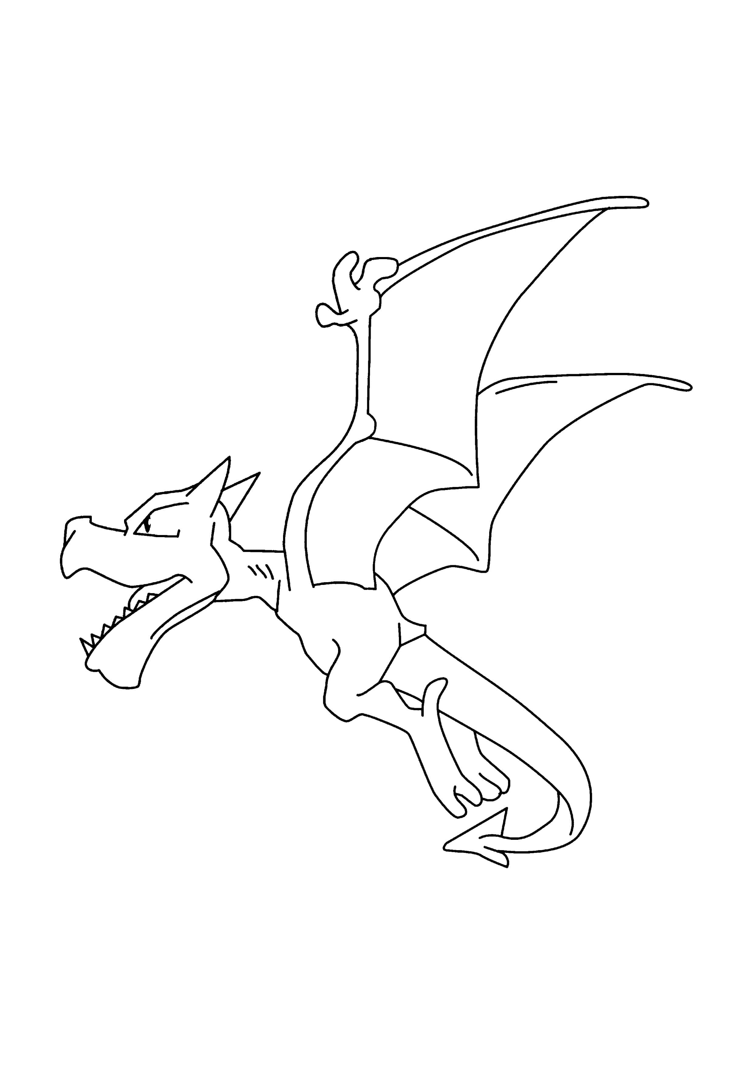 Aerodactyl coloring page (A4) to print