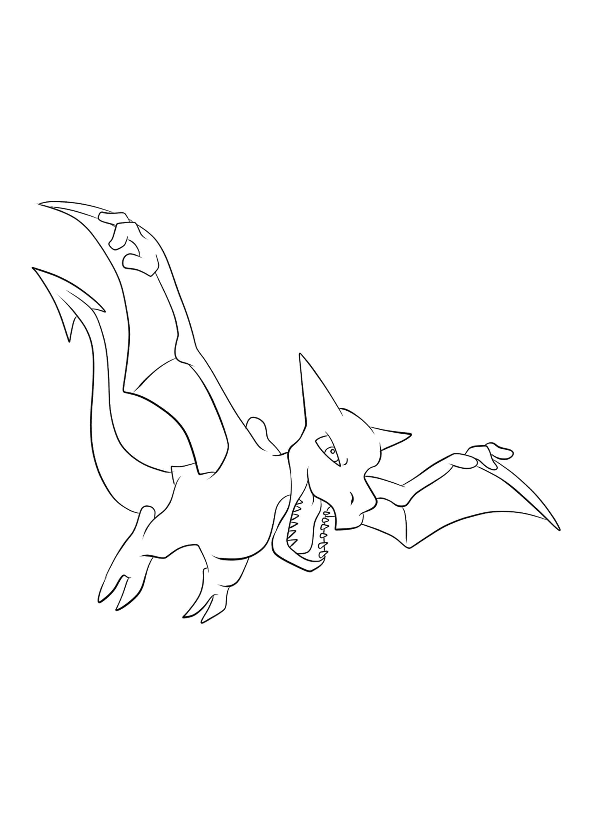 Aerodactyl coloring page (A4) to print