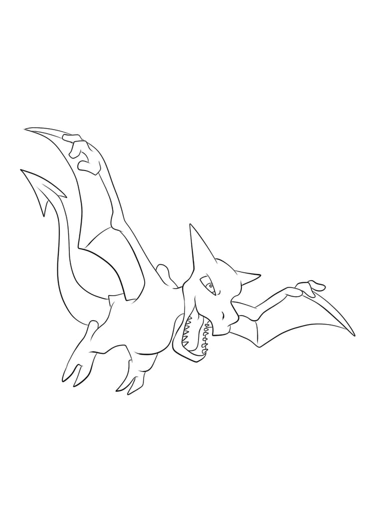 Aerodactyl coloring page (A4) to print