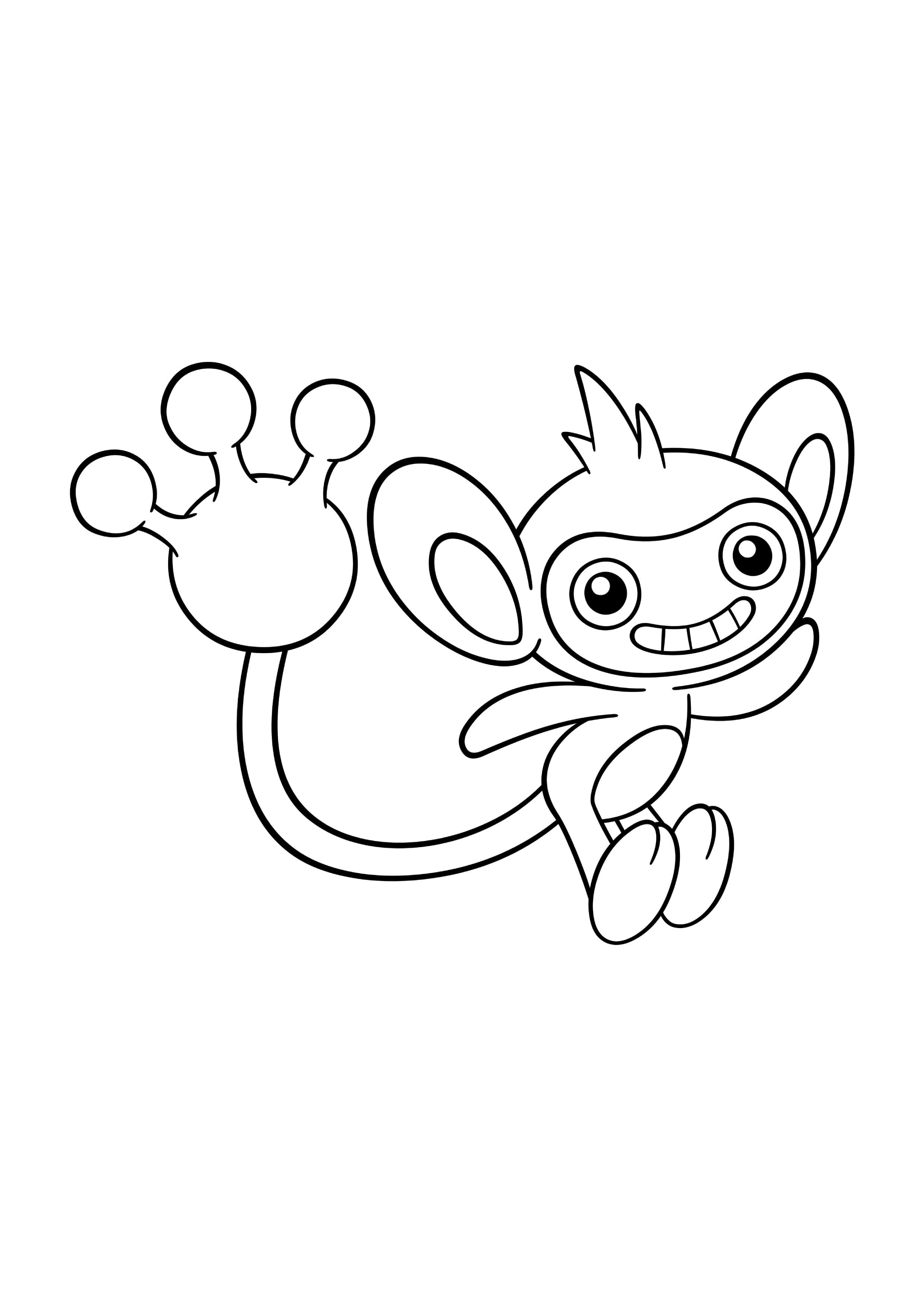 Aipom coloring page (A4) to print