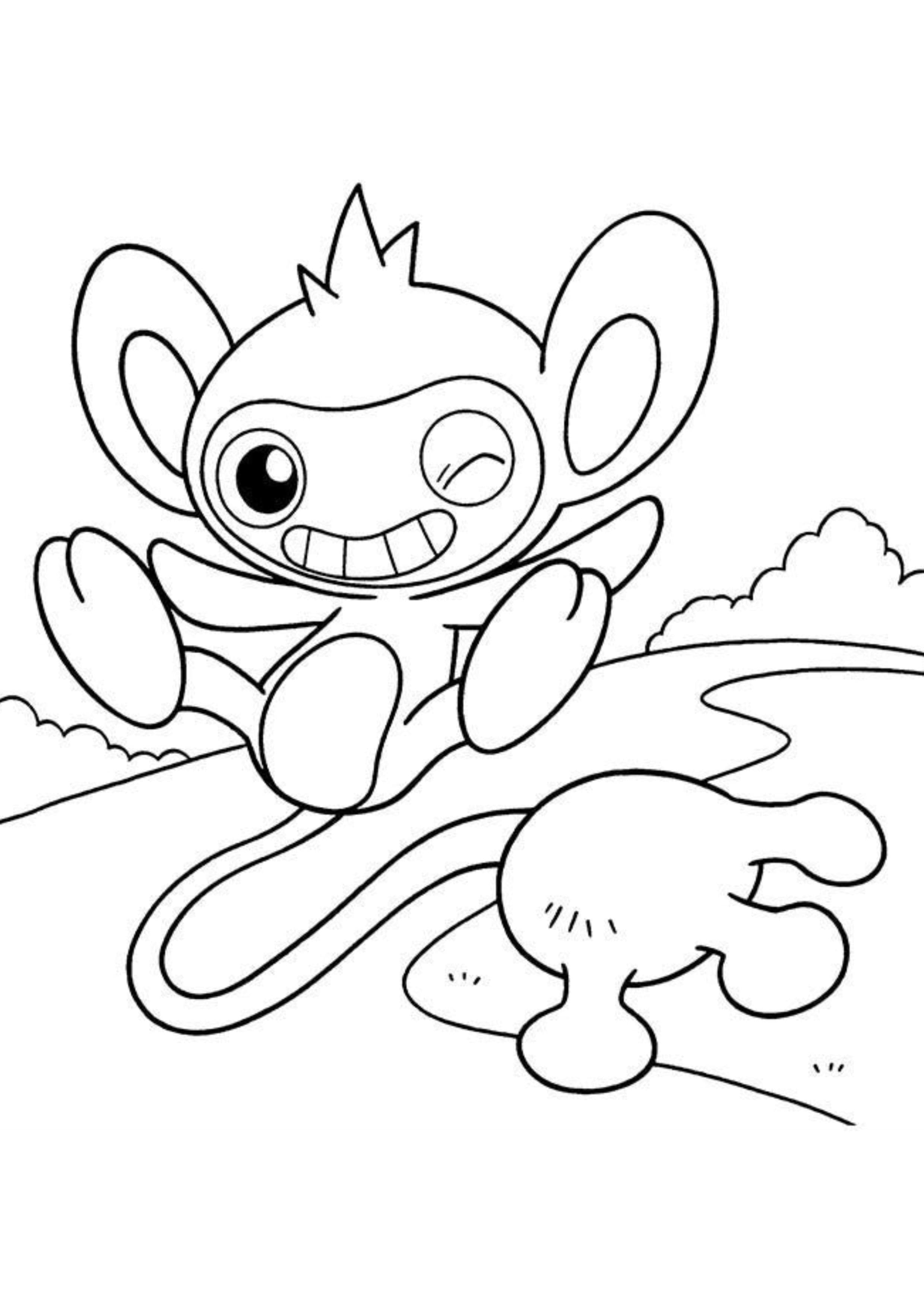 Aipom coloring page (A4) to print