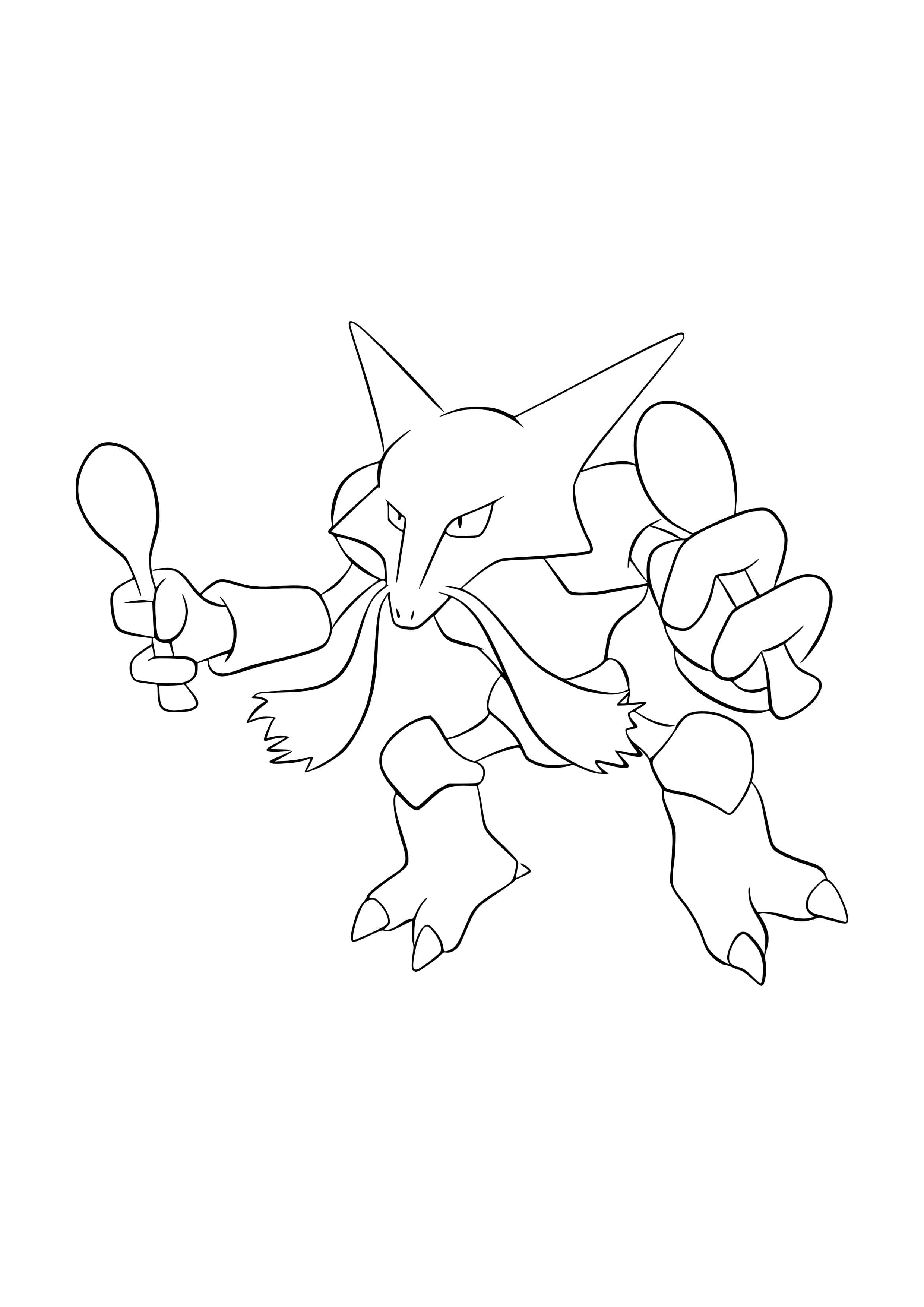 Alakazam coloring page (A4) to print