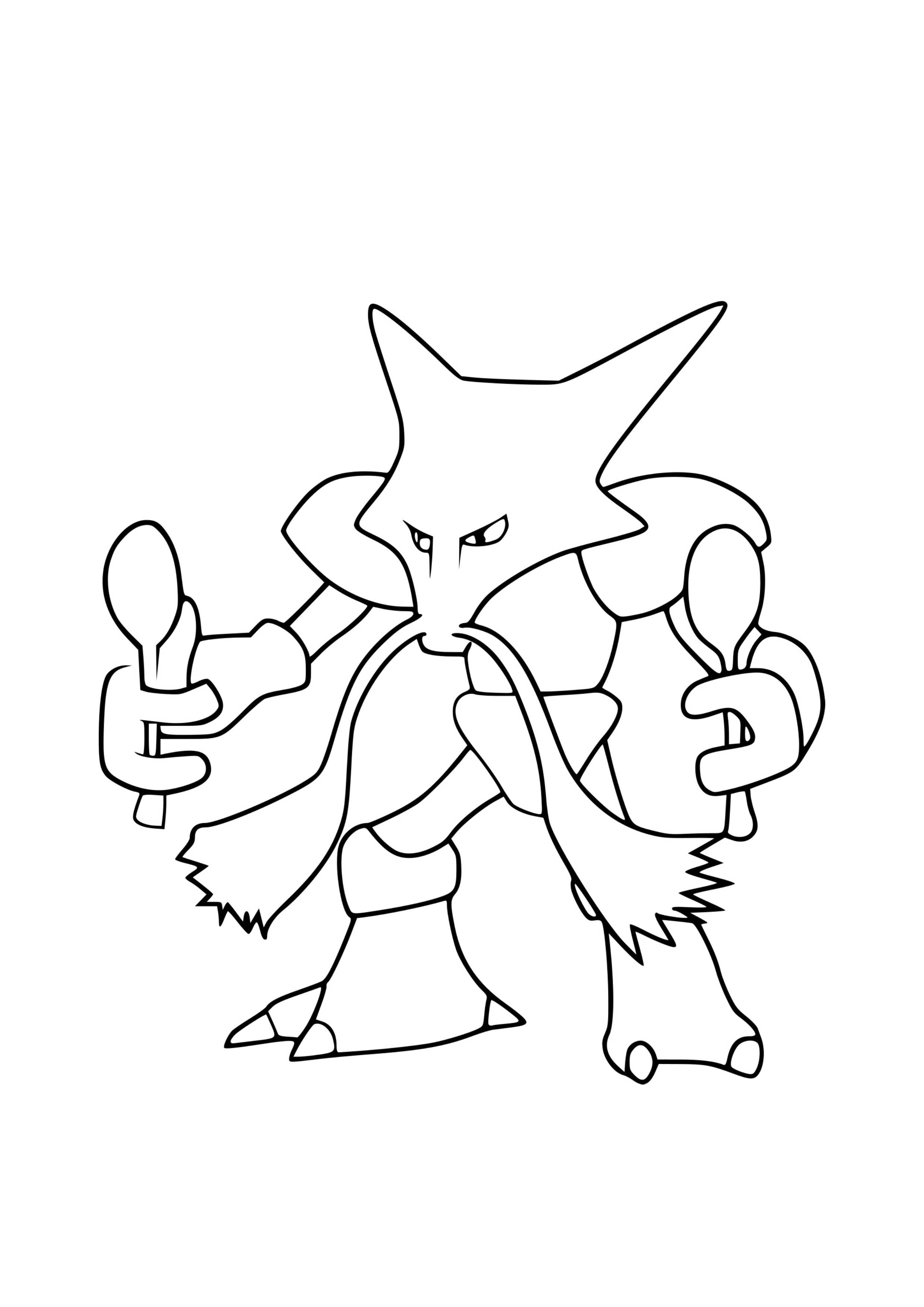 Alakazam coloring page (A4) to print