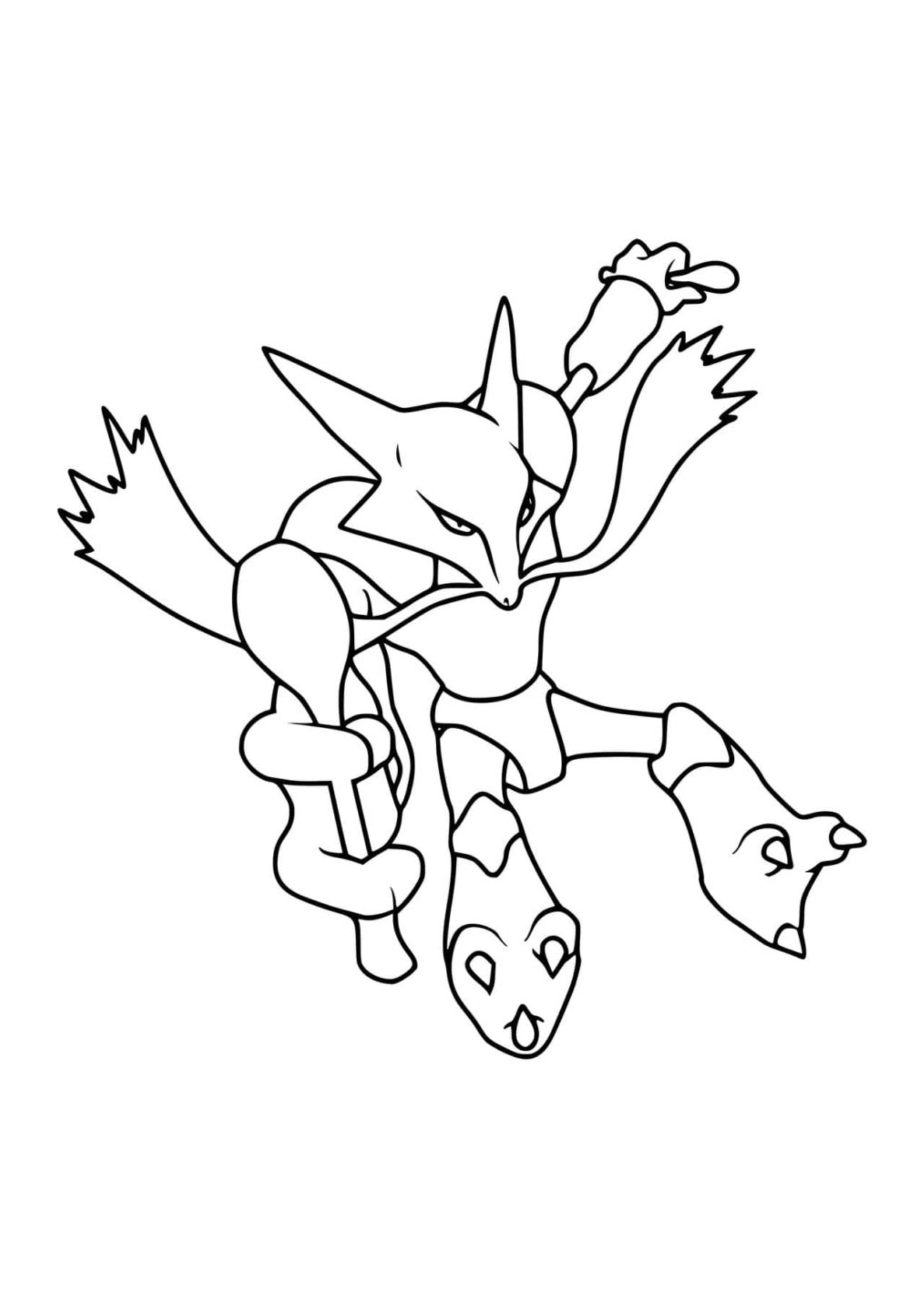 Alakazam coloring page (A4) to print