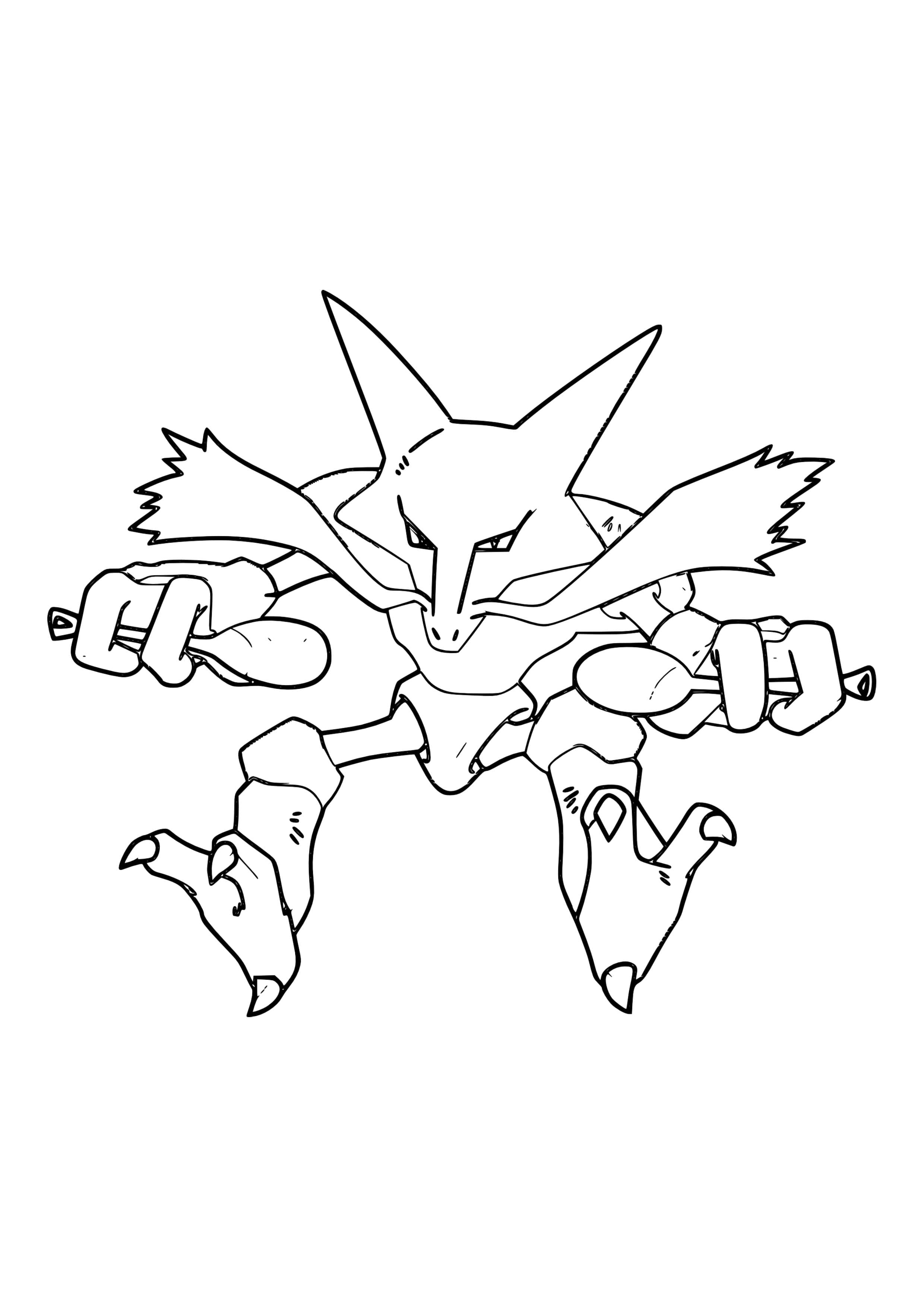 Alakazam coloring page (A4) to print