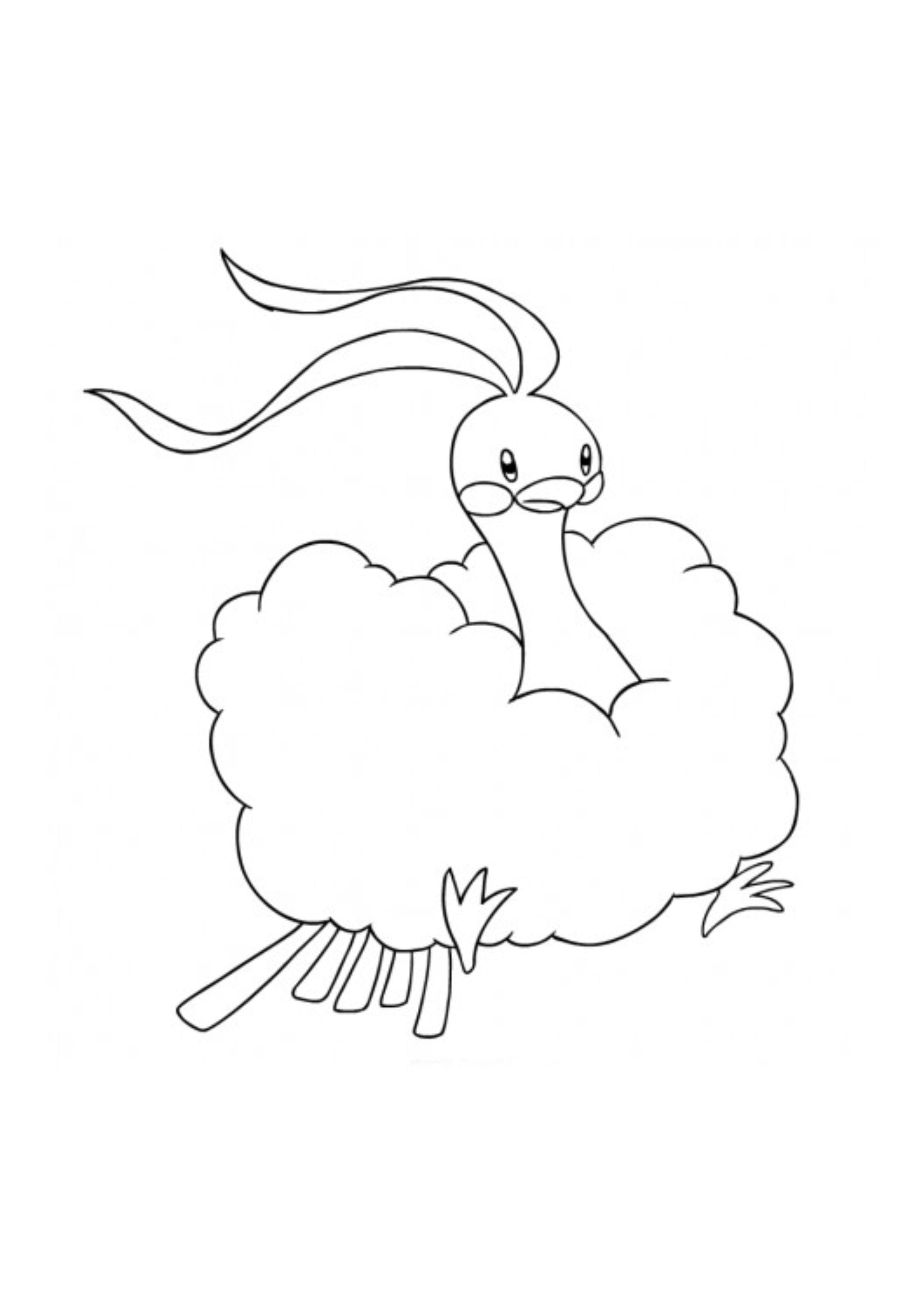 Altaria coloring page (A4) to print
