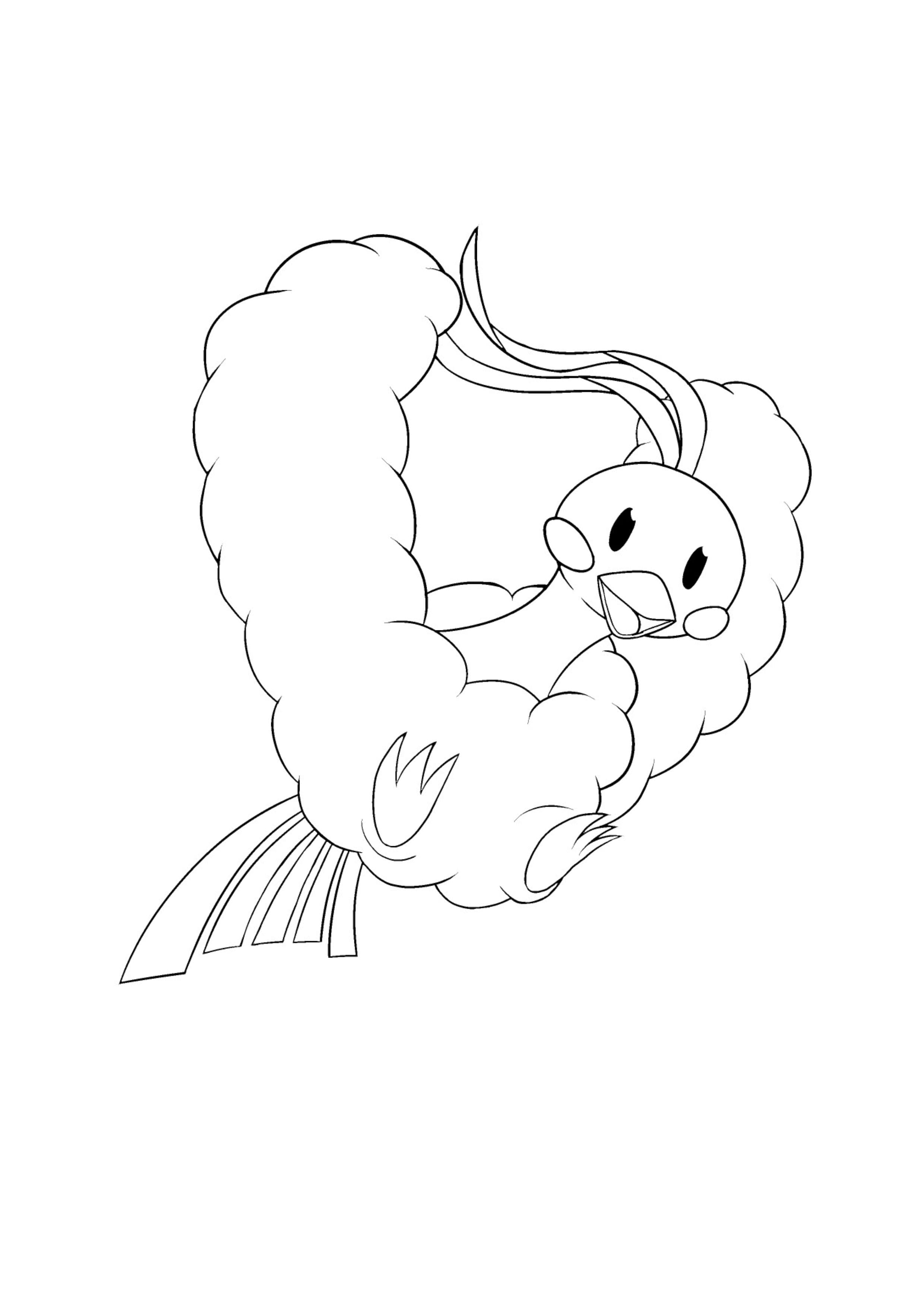 Altaria coloring page (A4) to print