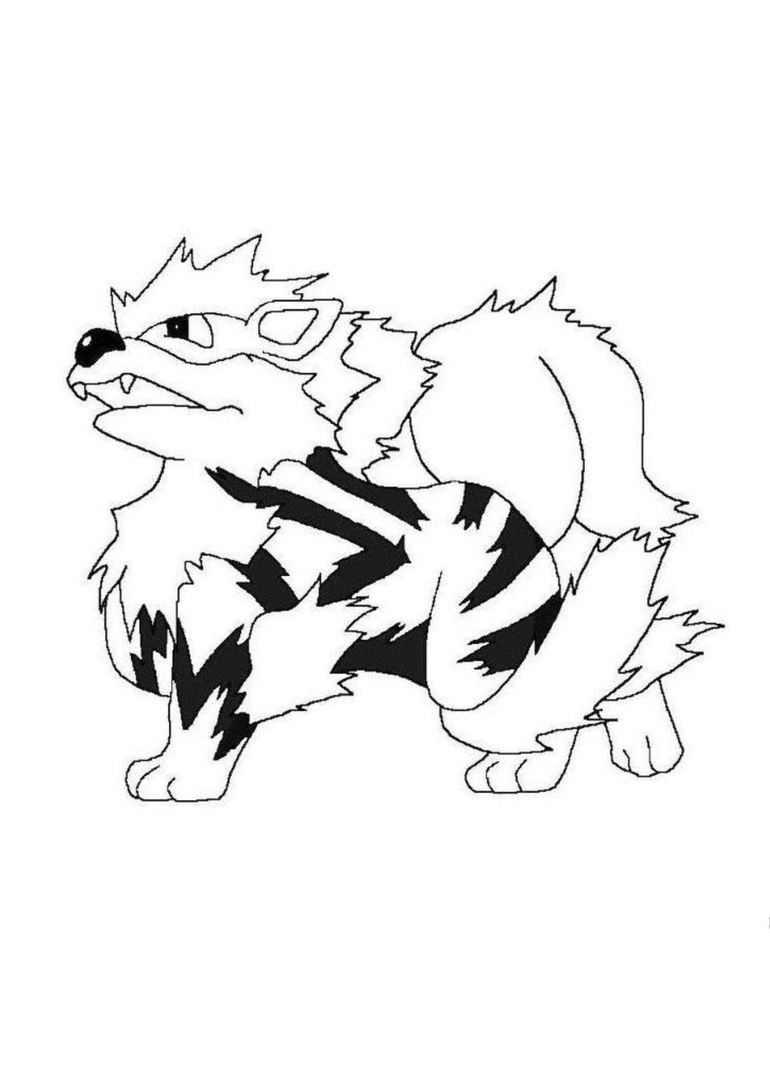 Arcanine coloring page (A4) to print