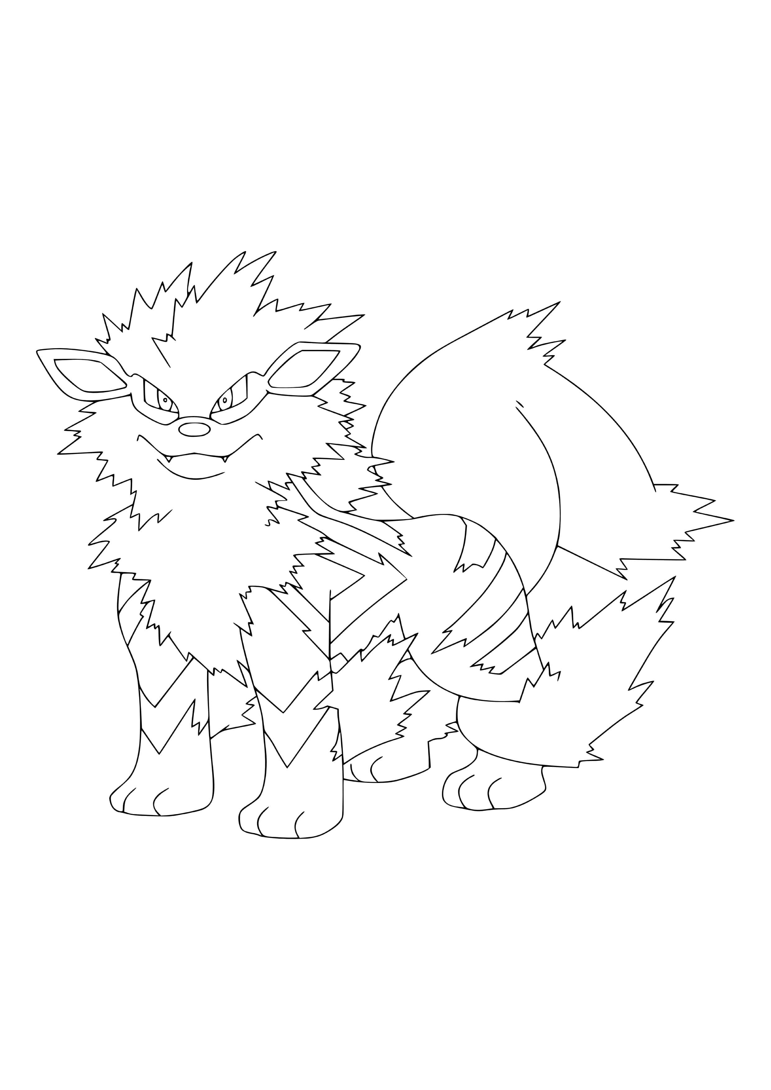 Arcanine coloring page (A4) to print