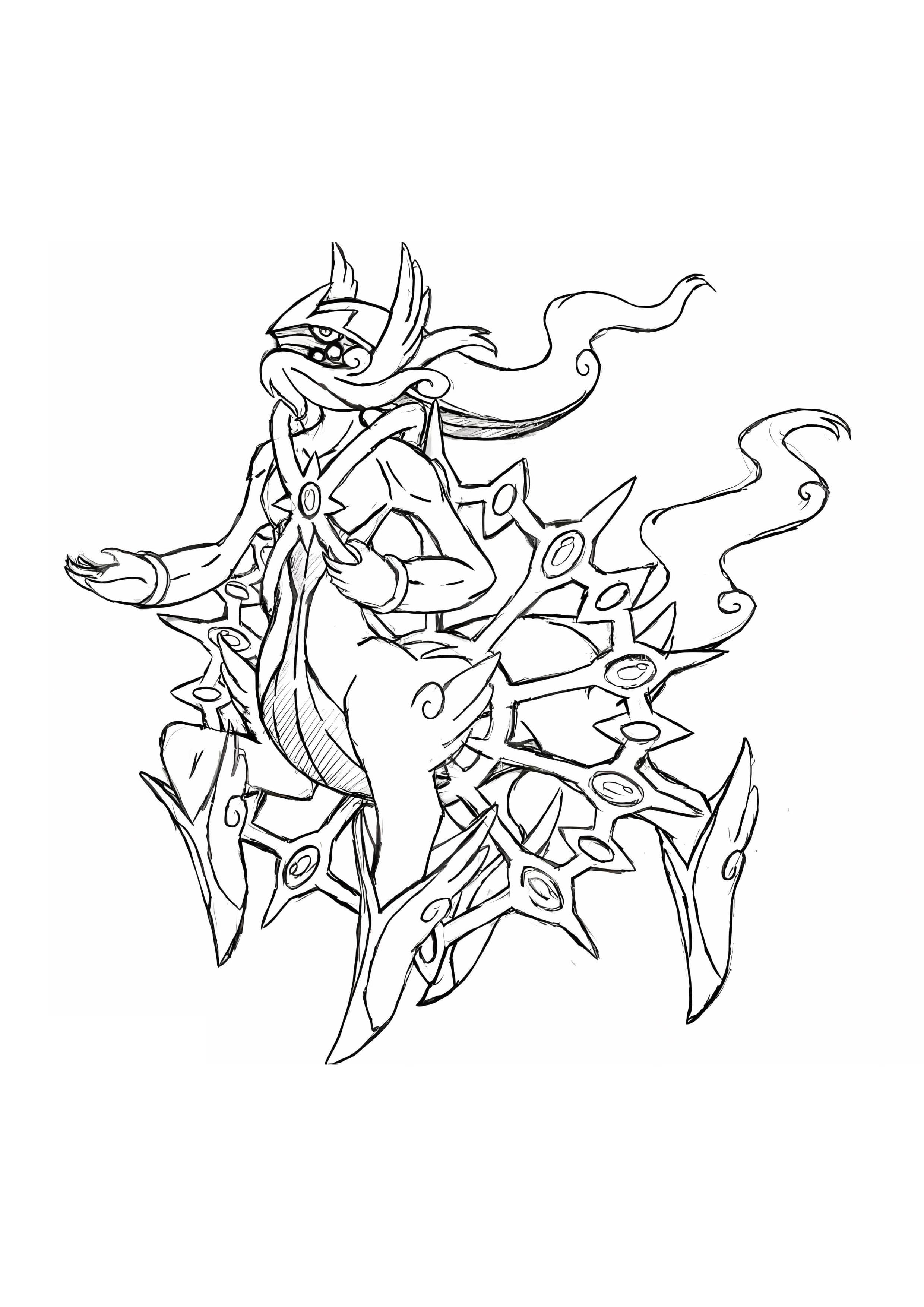 Arceus coloring page (A4) to print