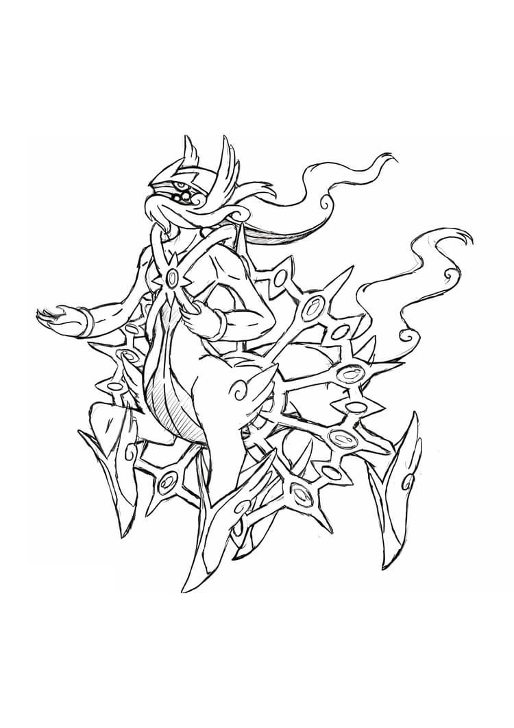 Arceus coloring page (A4) to print