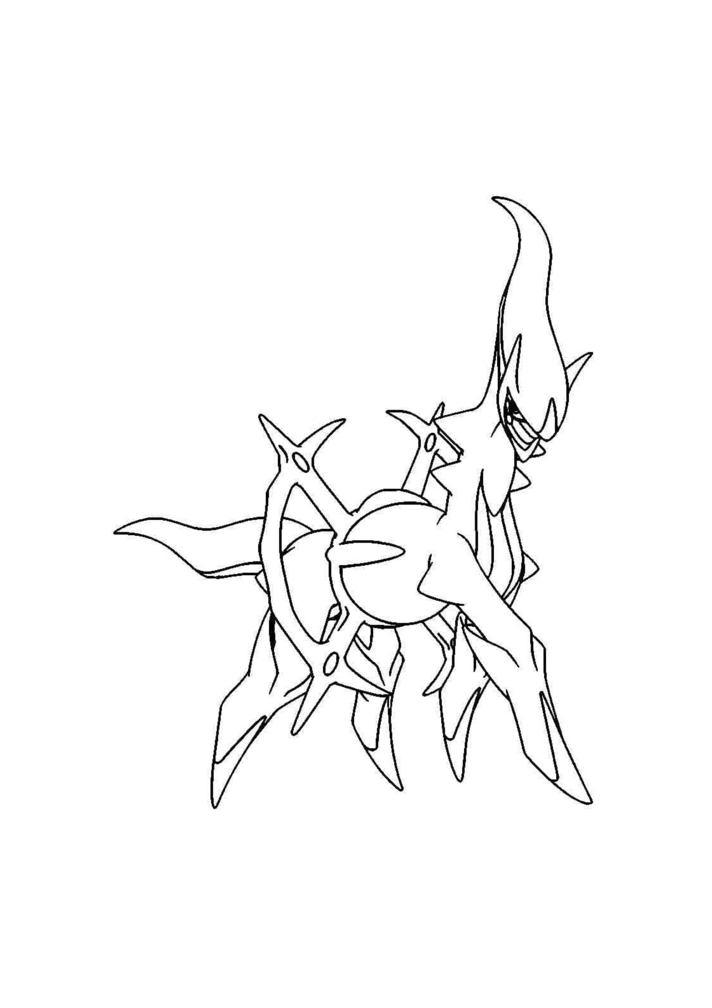Arceus coloring page (A4) to print
