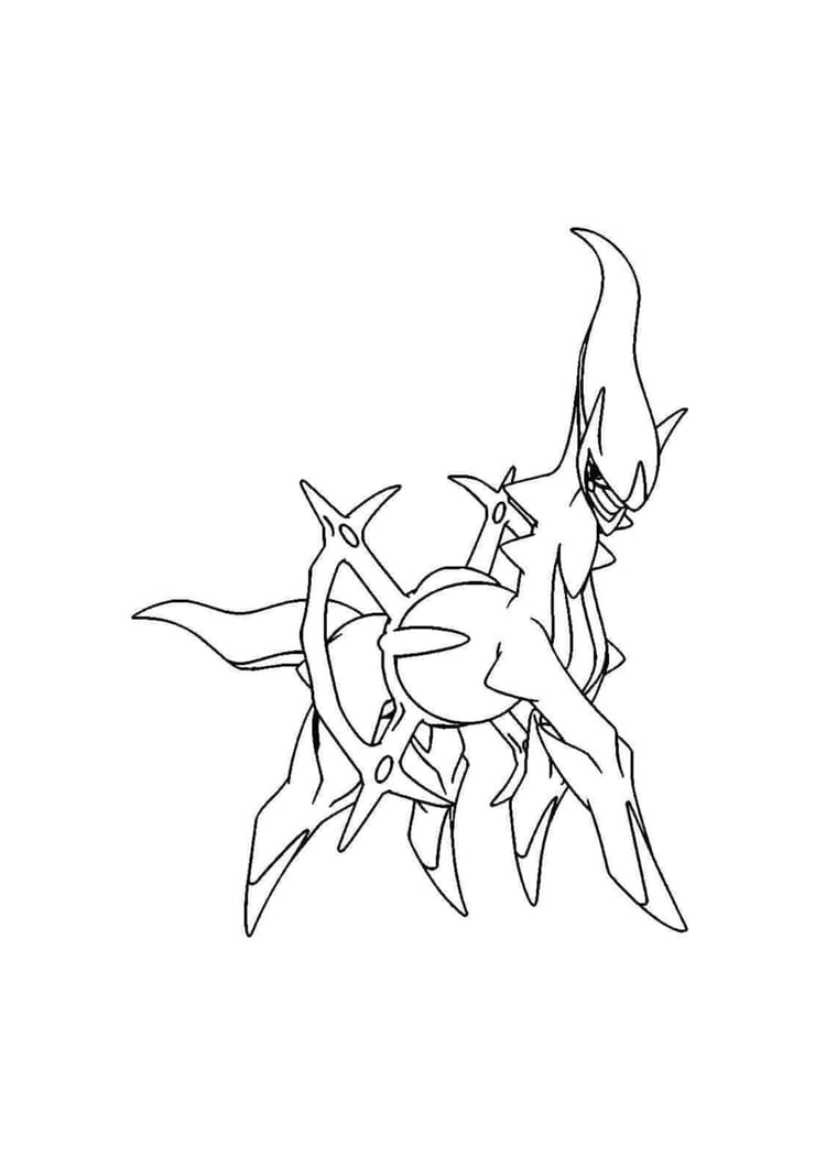 Arceus coloring page (A4) to print