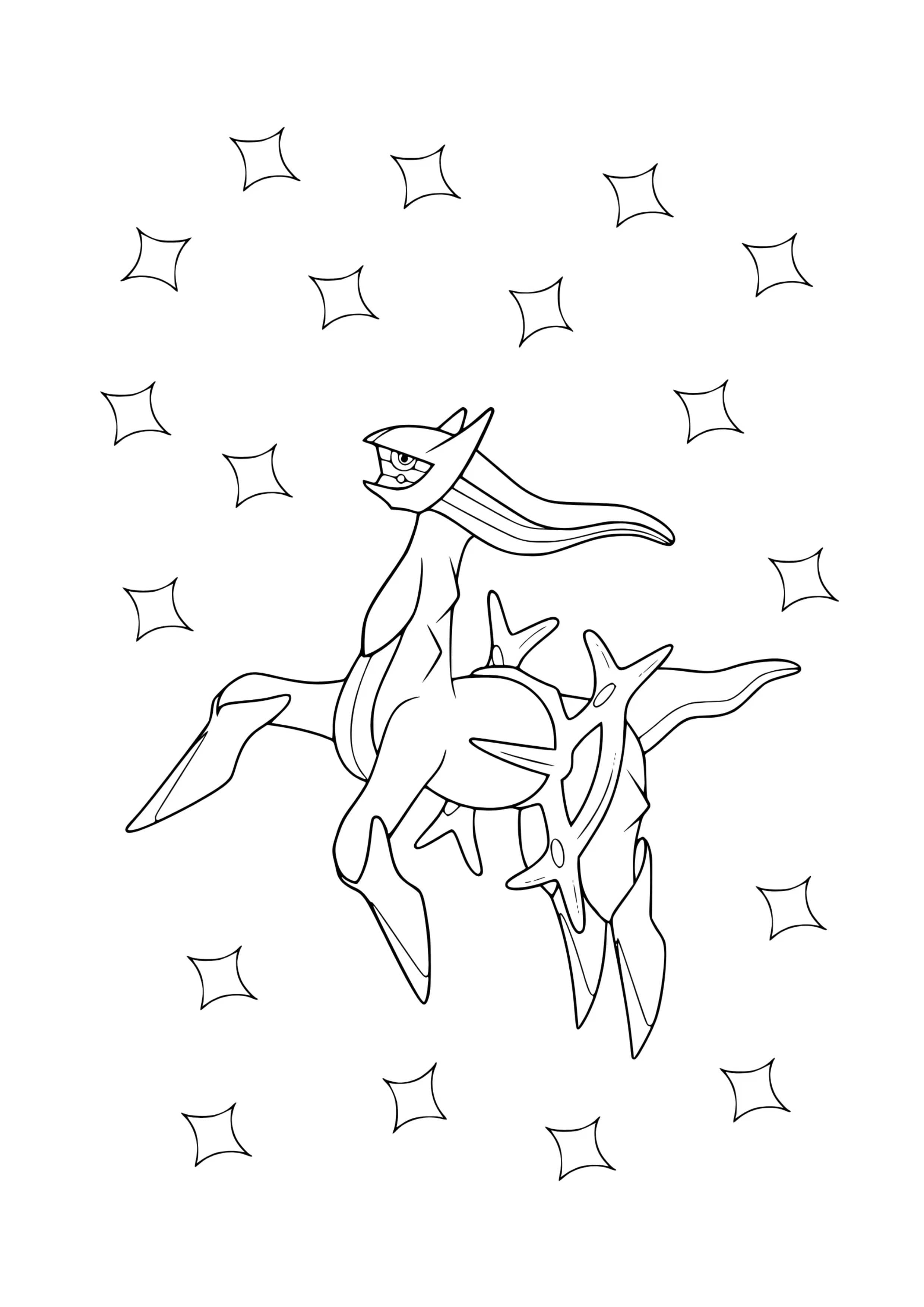 Arceus coloring page (A4) to print