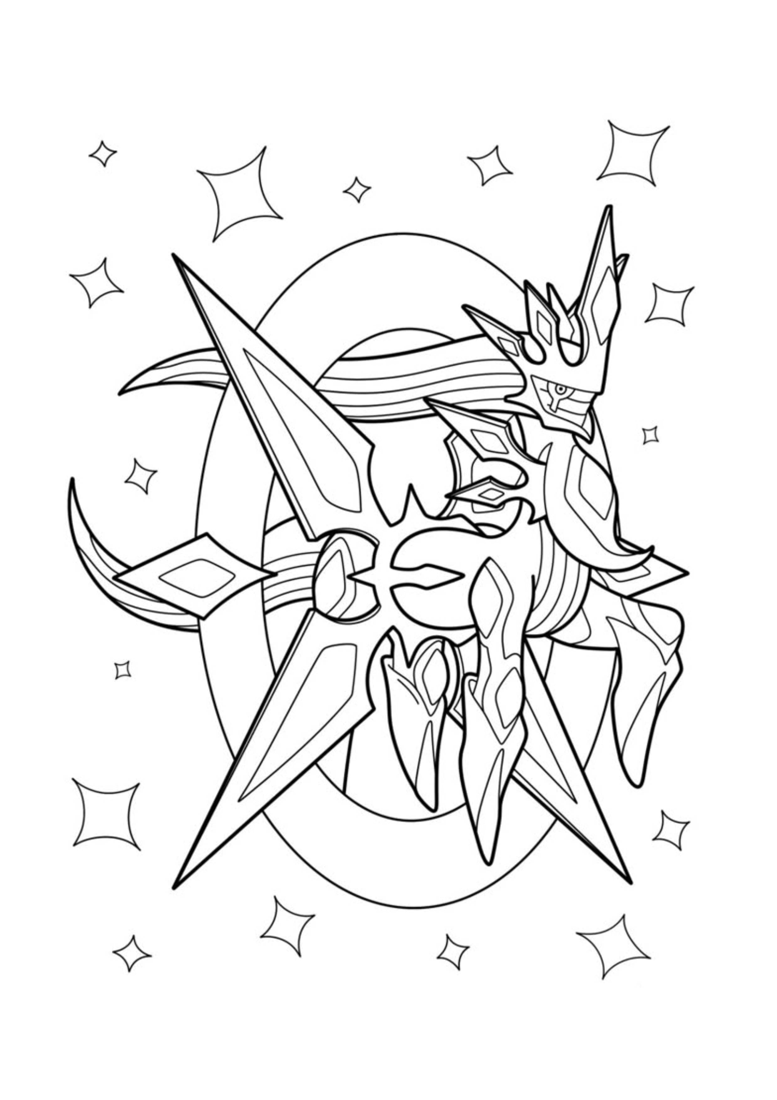 Arceus coloring page (A4) to print