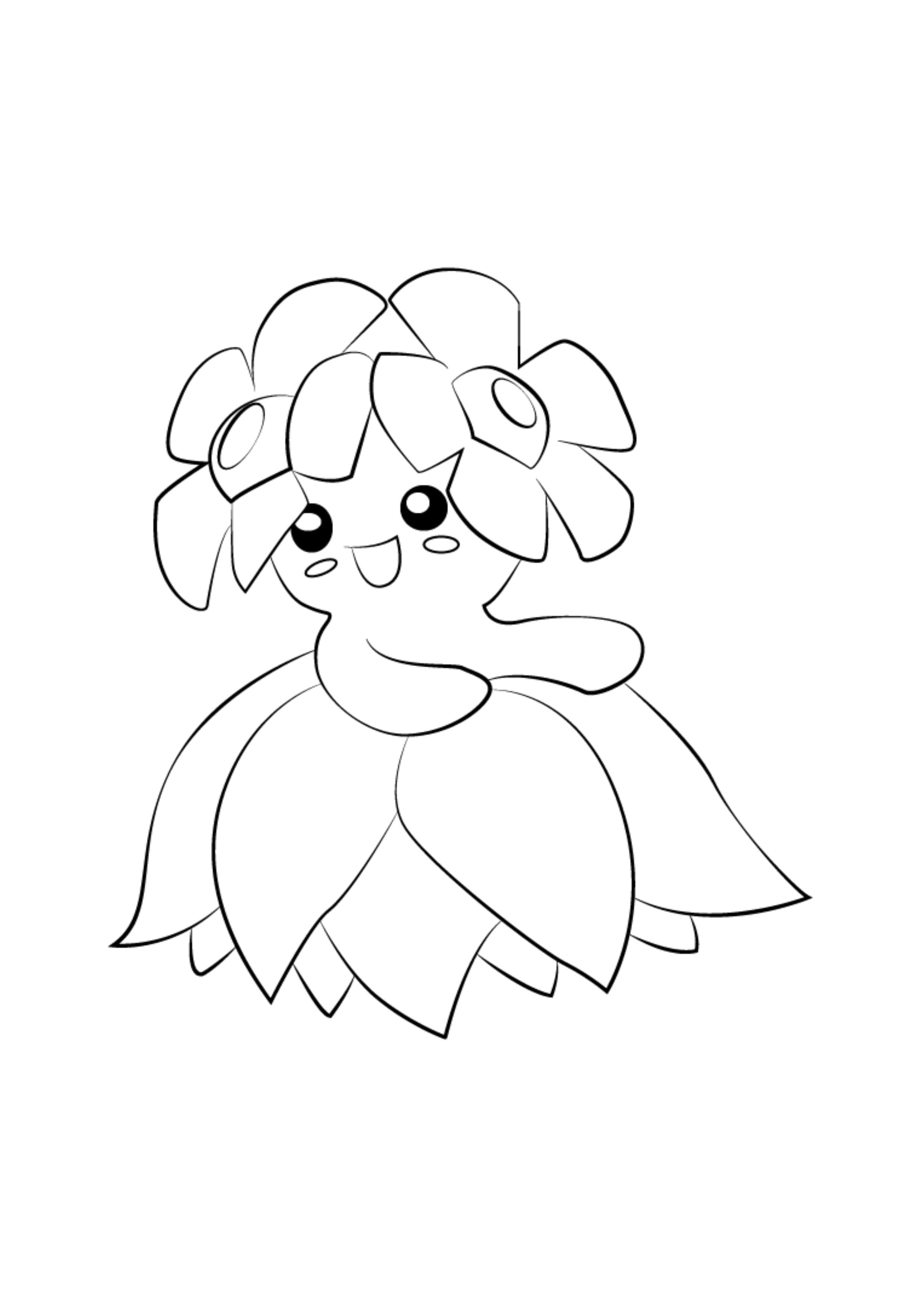 Bellossom coloring page (A4) to print