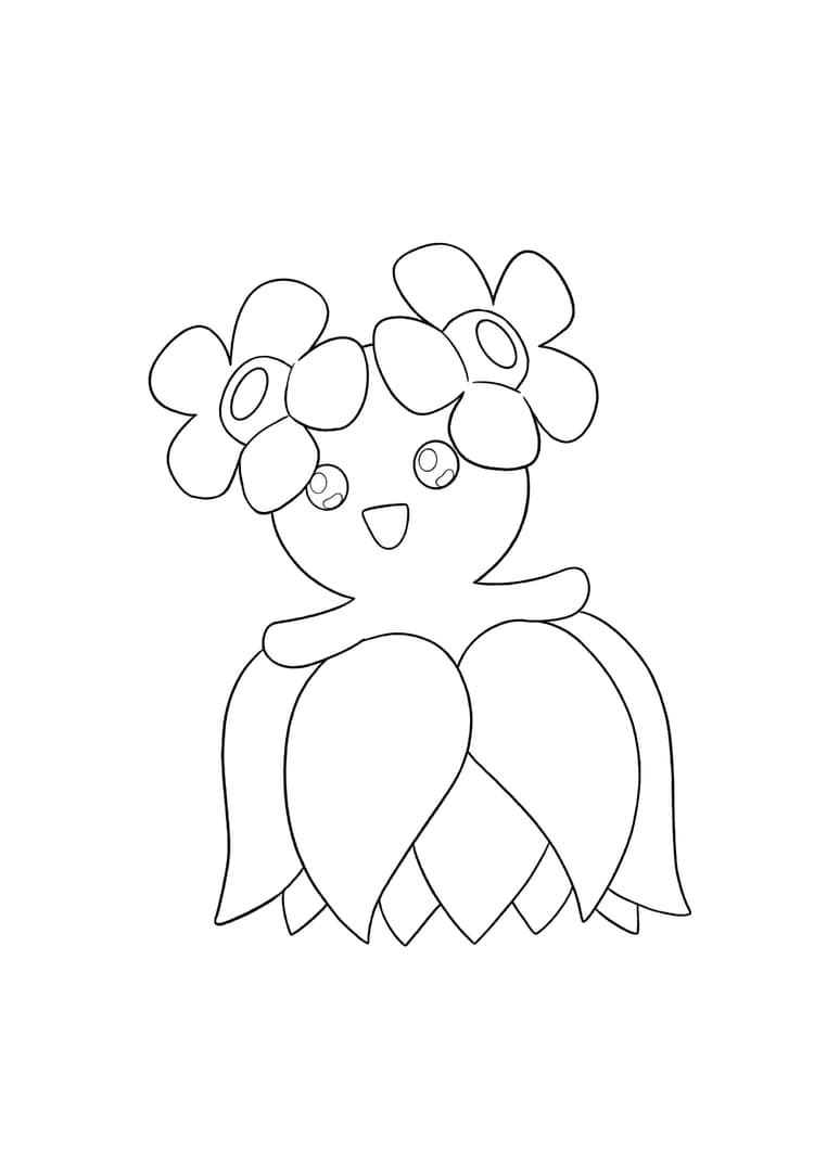 Bellossom coloring page (A4) to print