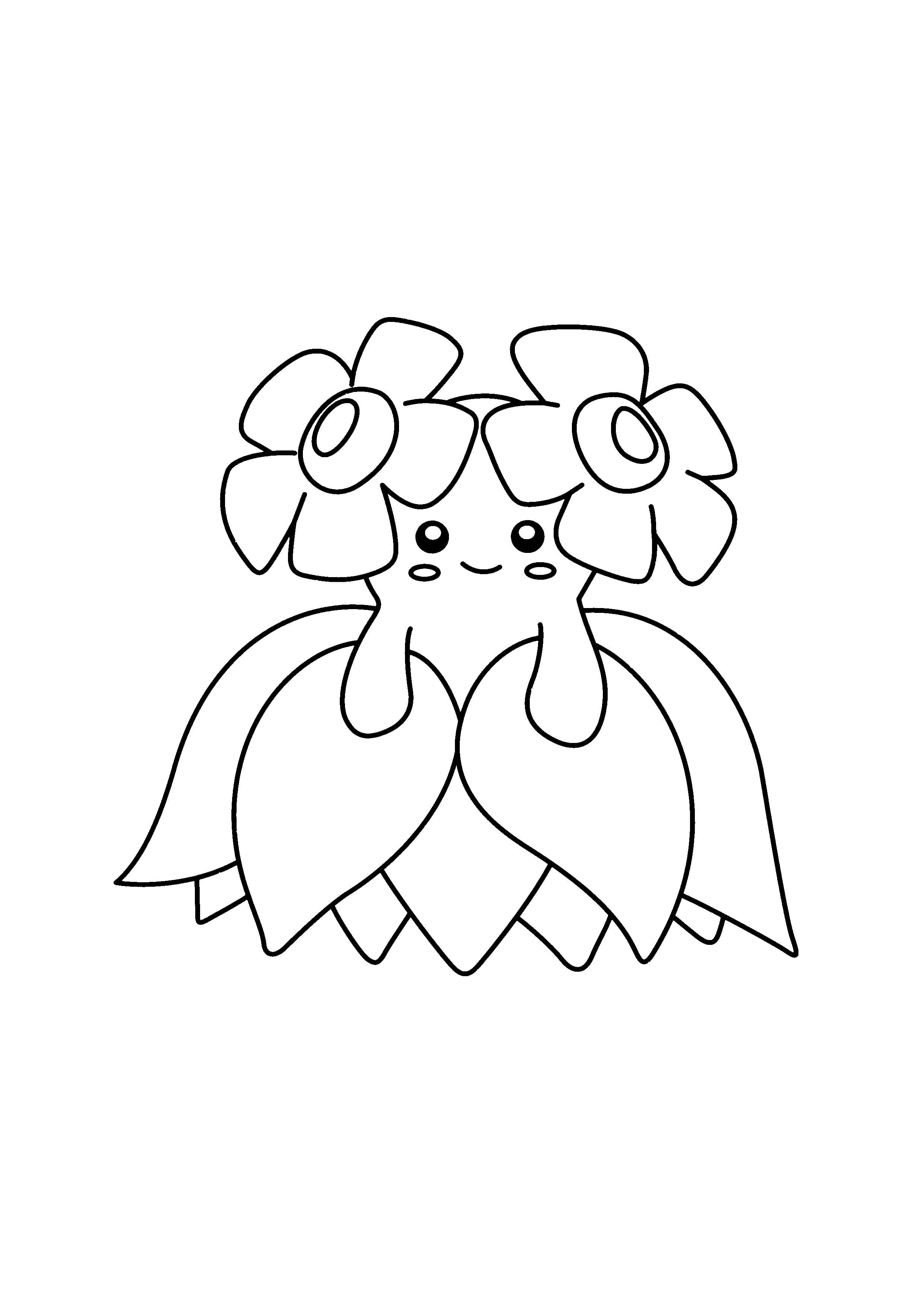 Bellossom coloring page (A4) to print