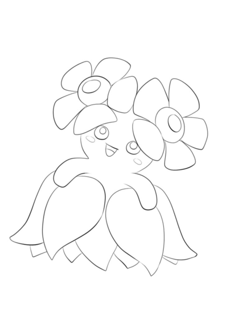 Bellossom coloring page (A4) to print