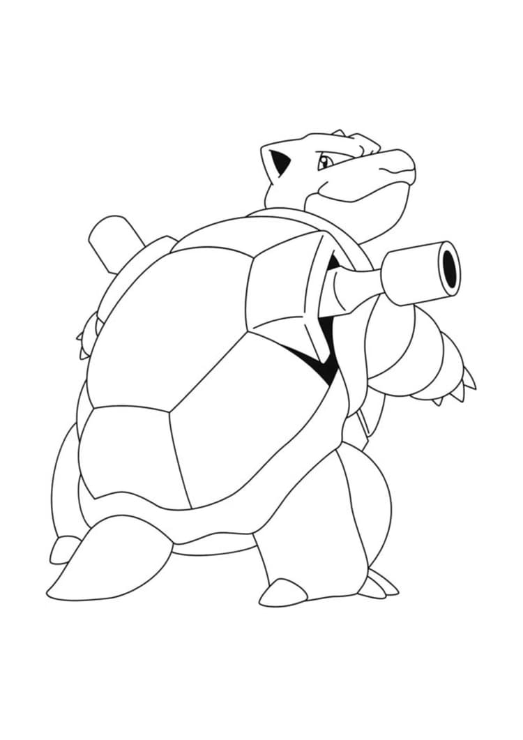 Blastoise coloring page (A4) to print
