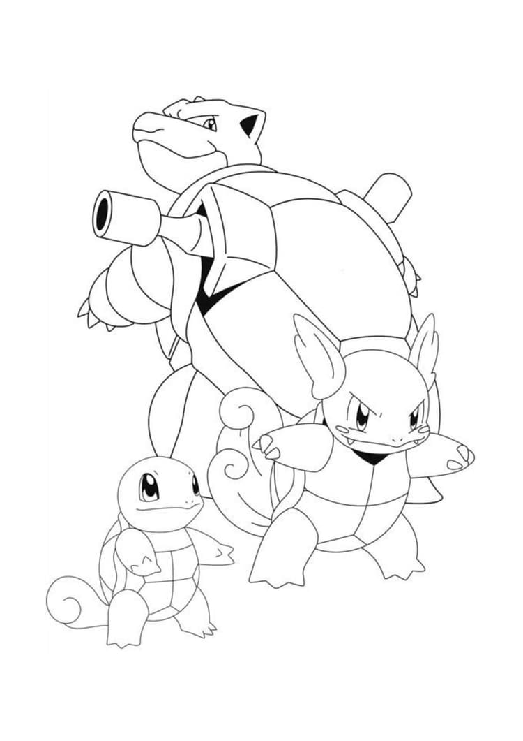 Blastoise coloring page (A4) to print