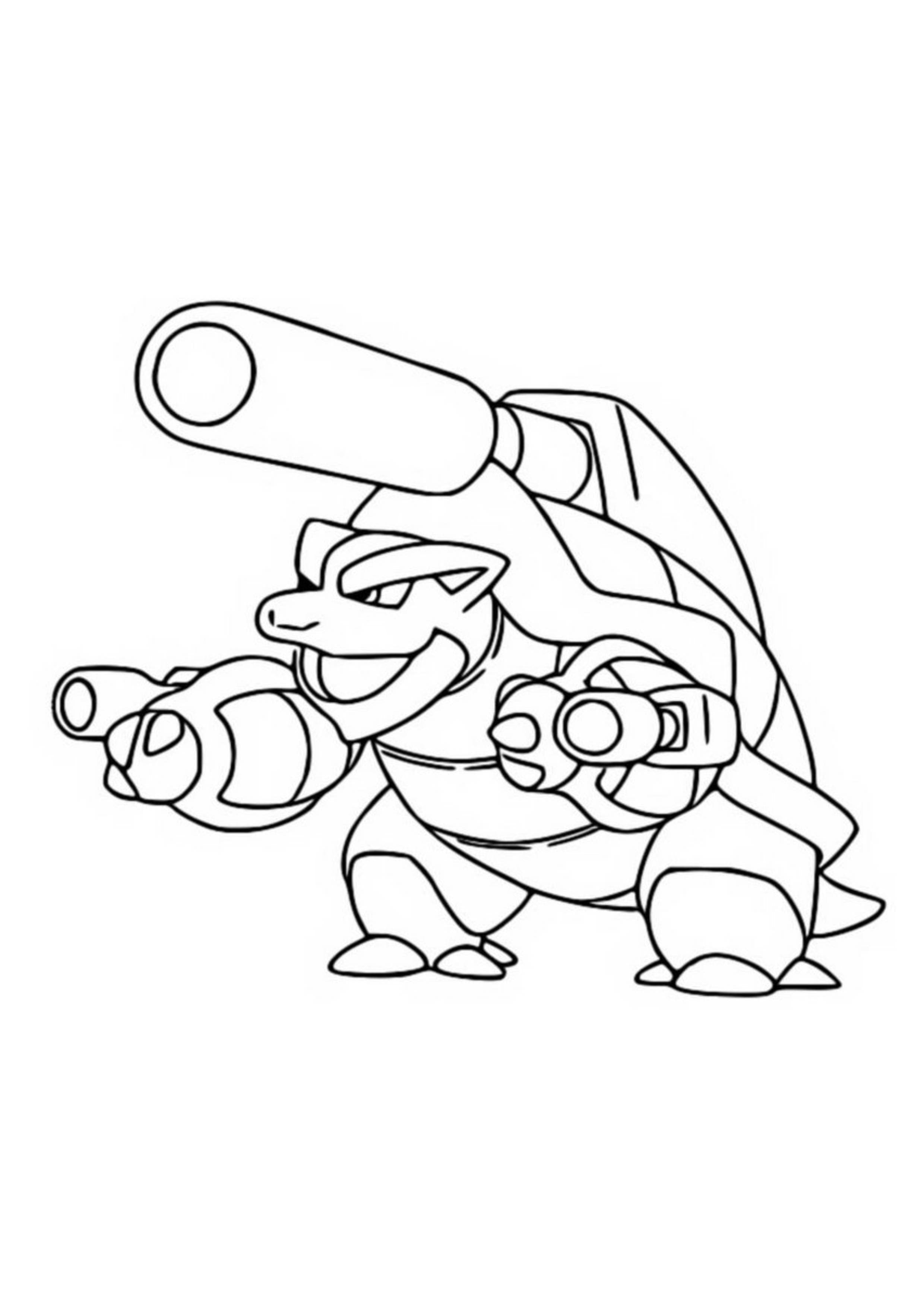Blastoise coloring page (A4) to print