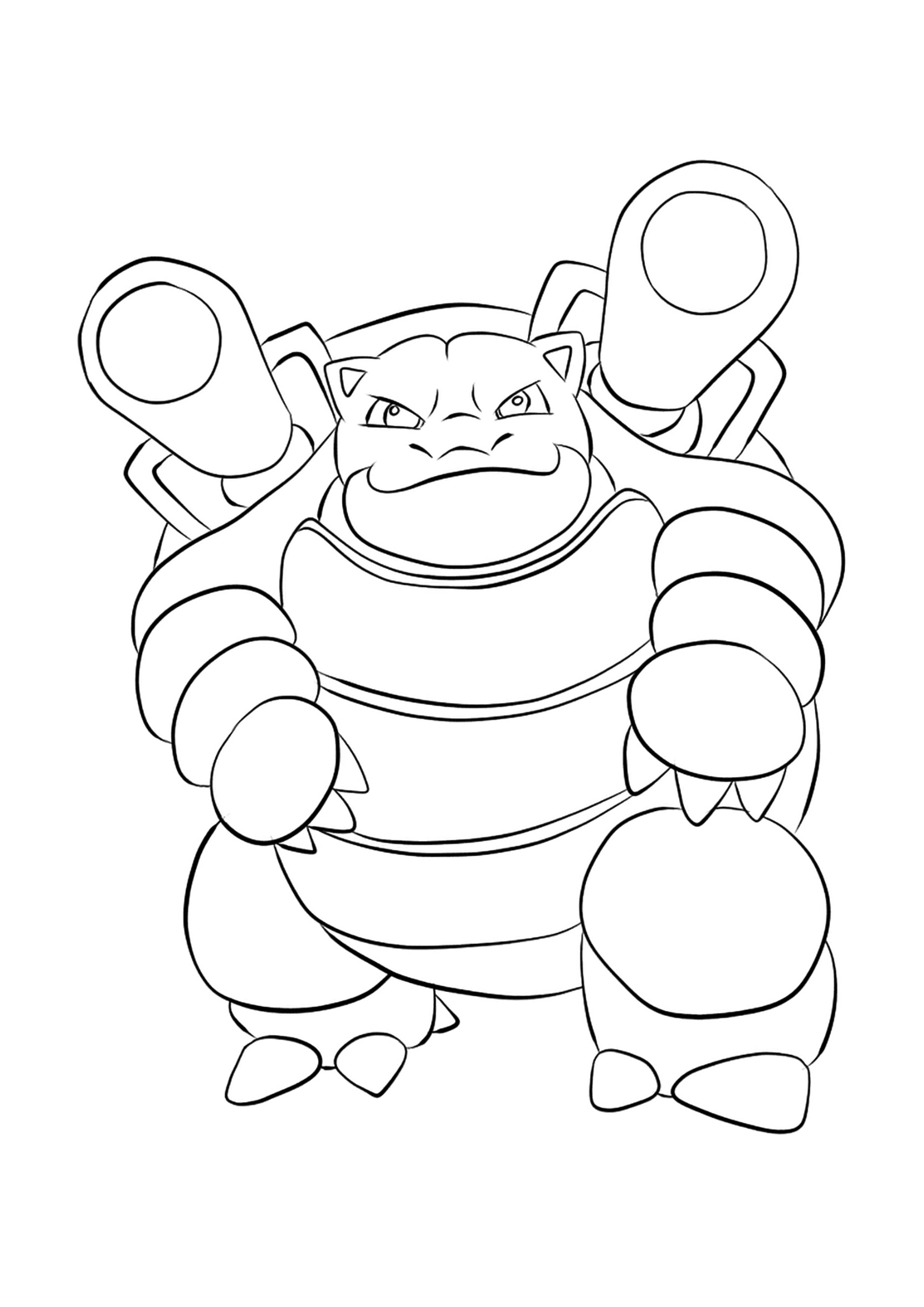 Blastoise coloring page (A4) to print