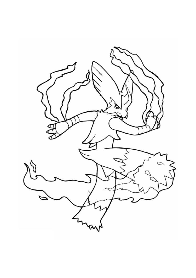 Blaziken coloring page (A4) to print