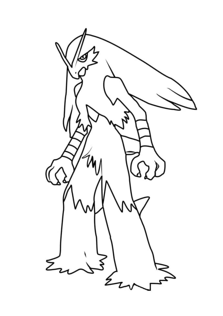 Blaziken coloring page (A4) to print