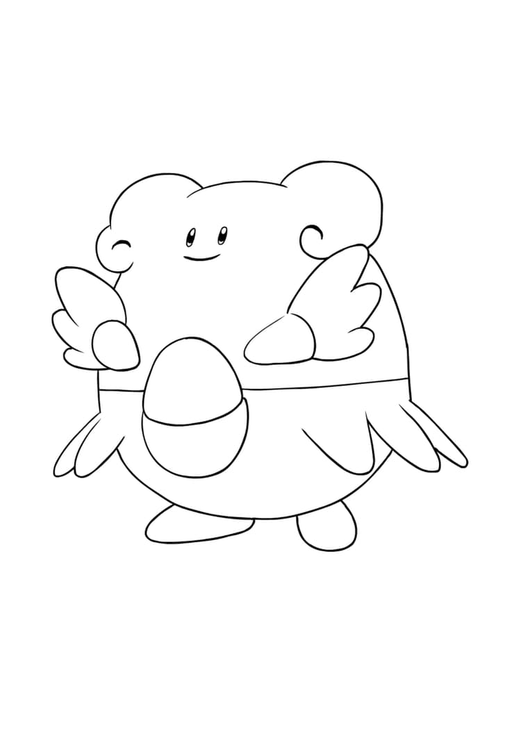 Blissey coloring page (A4) to print