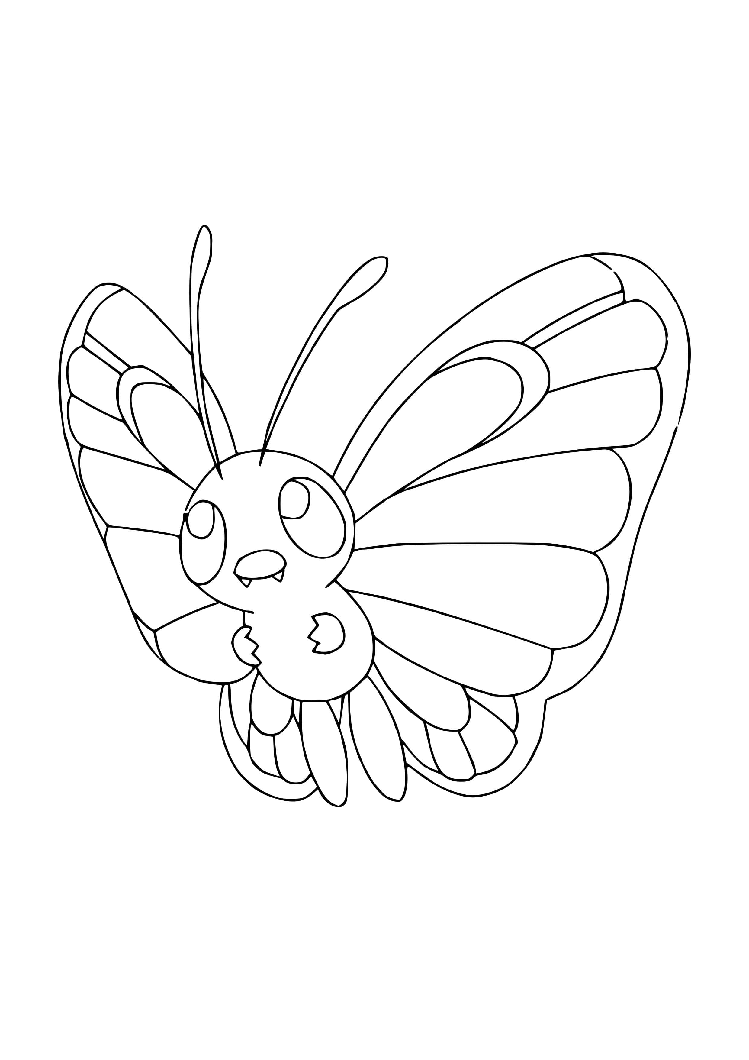 Butterfree coloring page (A4) to print