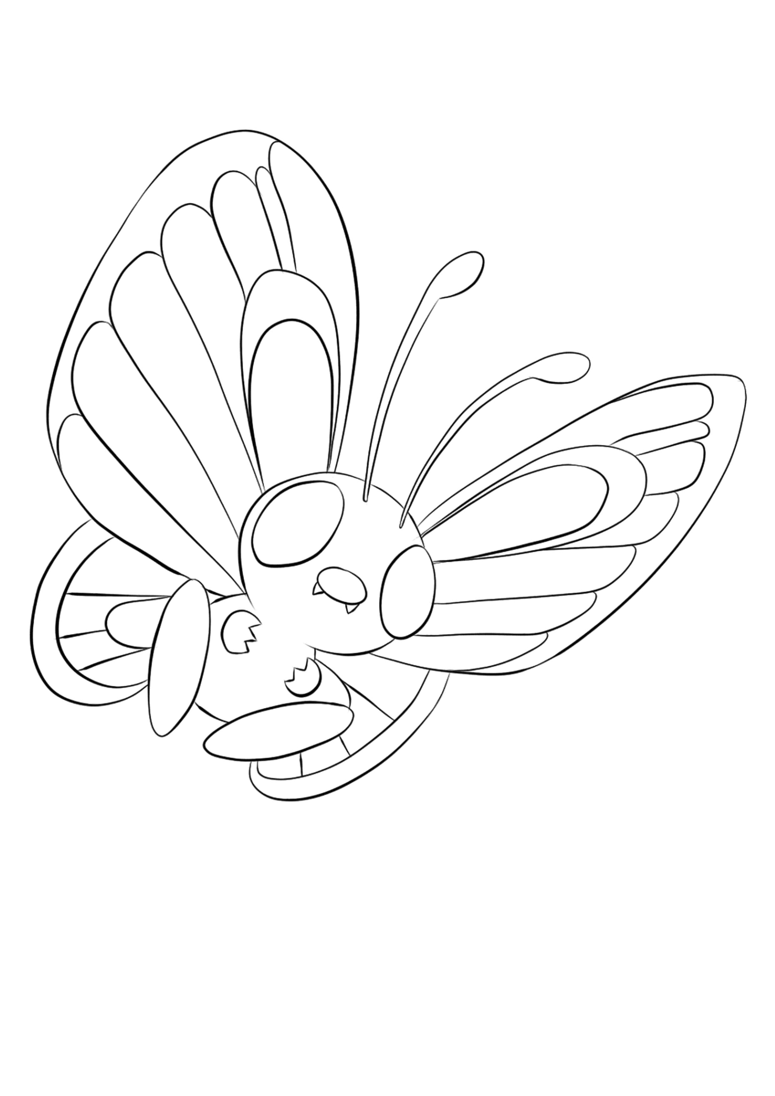 Butterfree coloring page (A4) to print