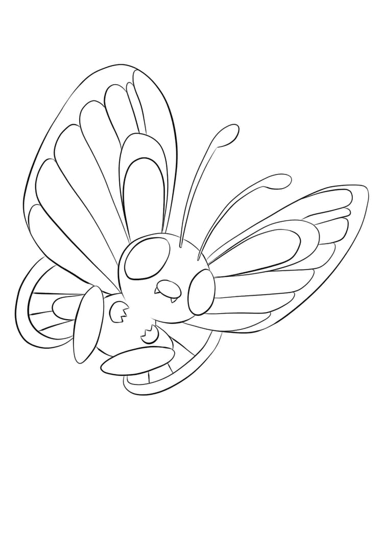 Butterfree coloring page (A4) to print