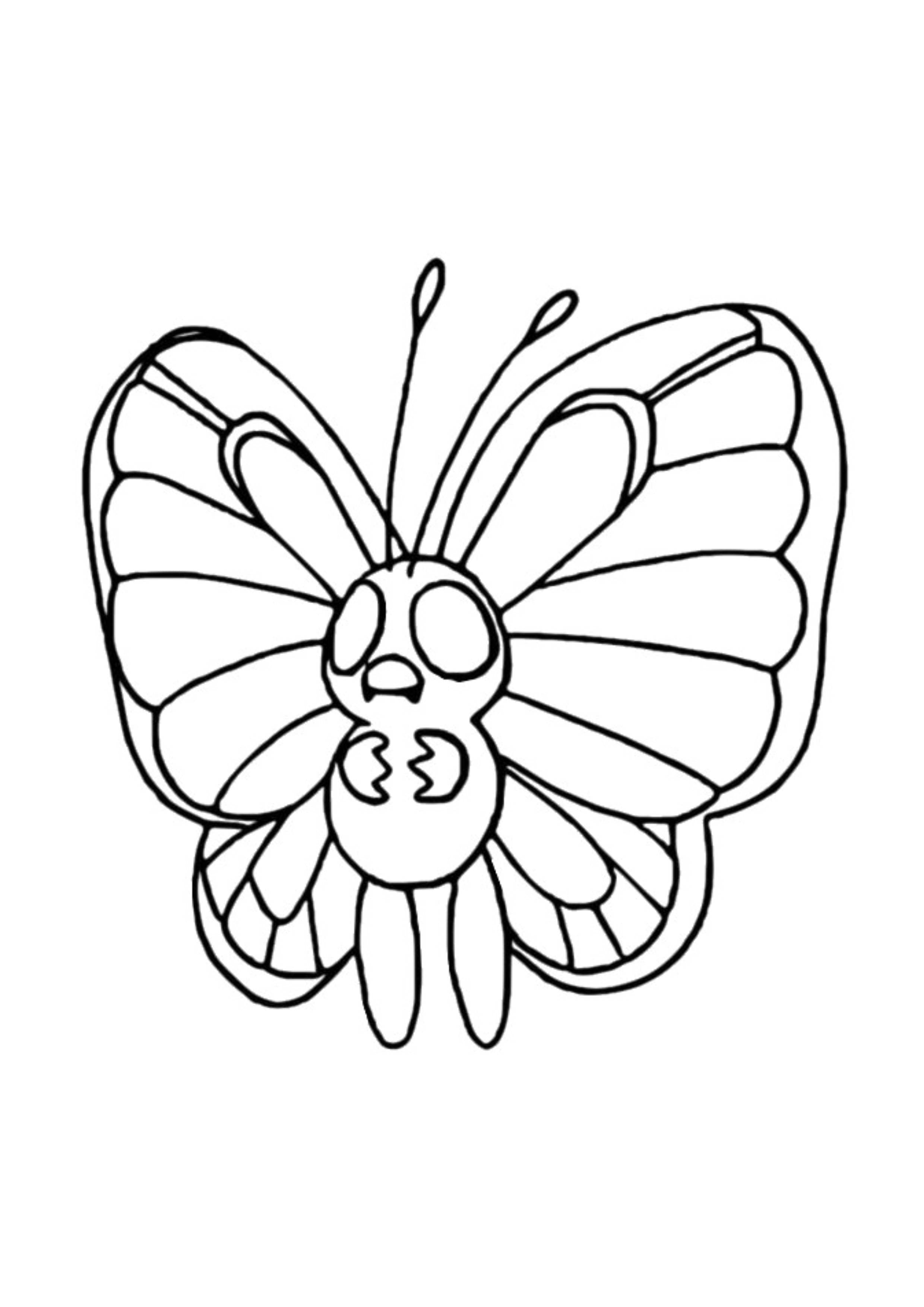 Butterfree coloring page (A4) to print