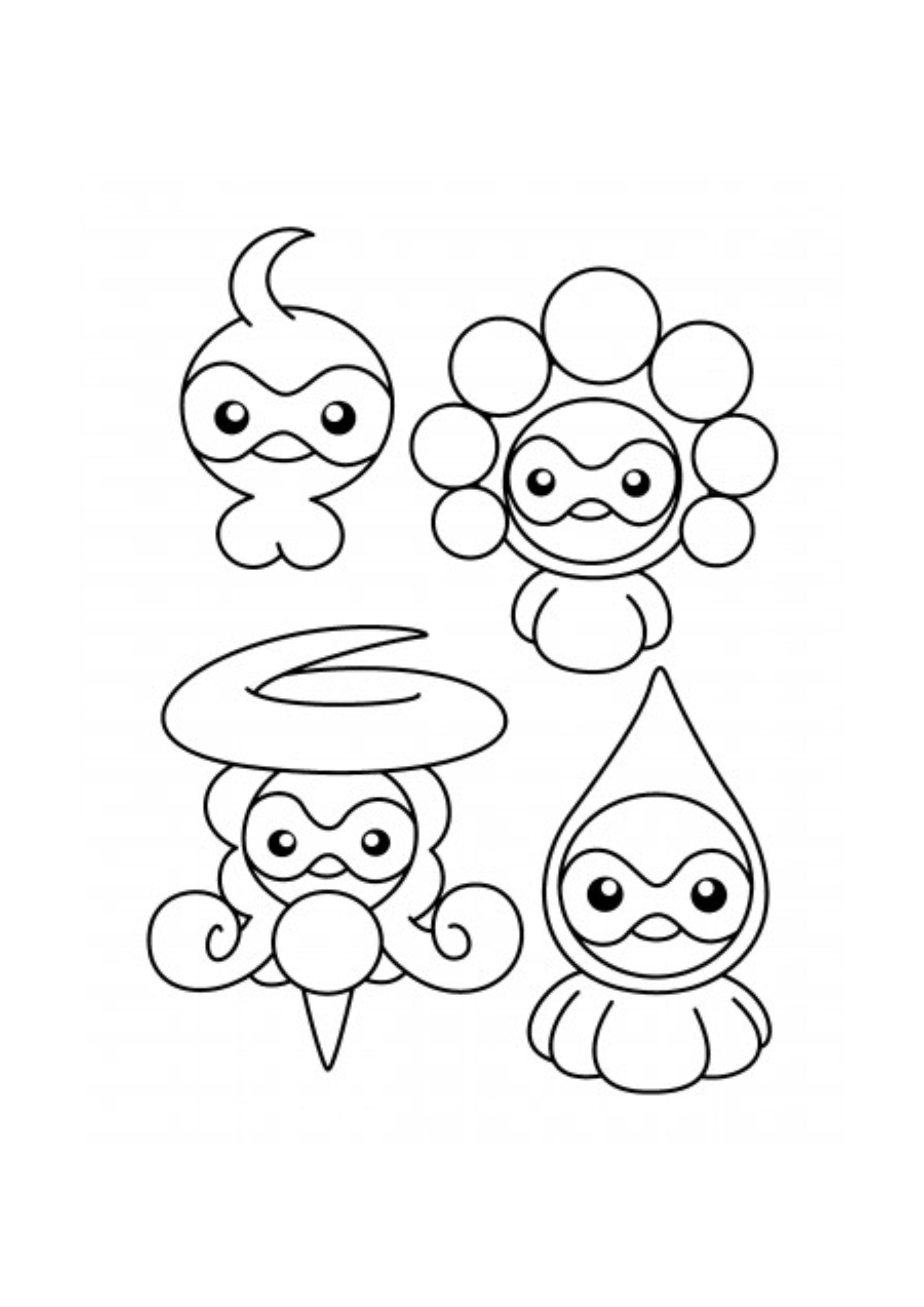 Castform coloring page (A4) to print