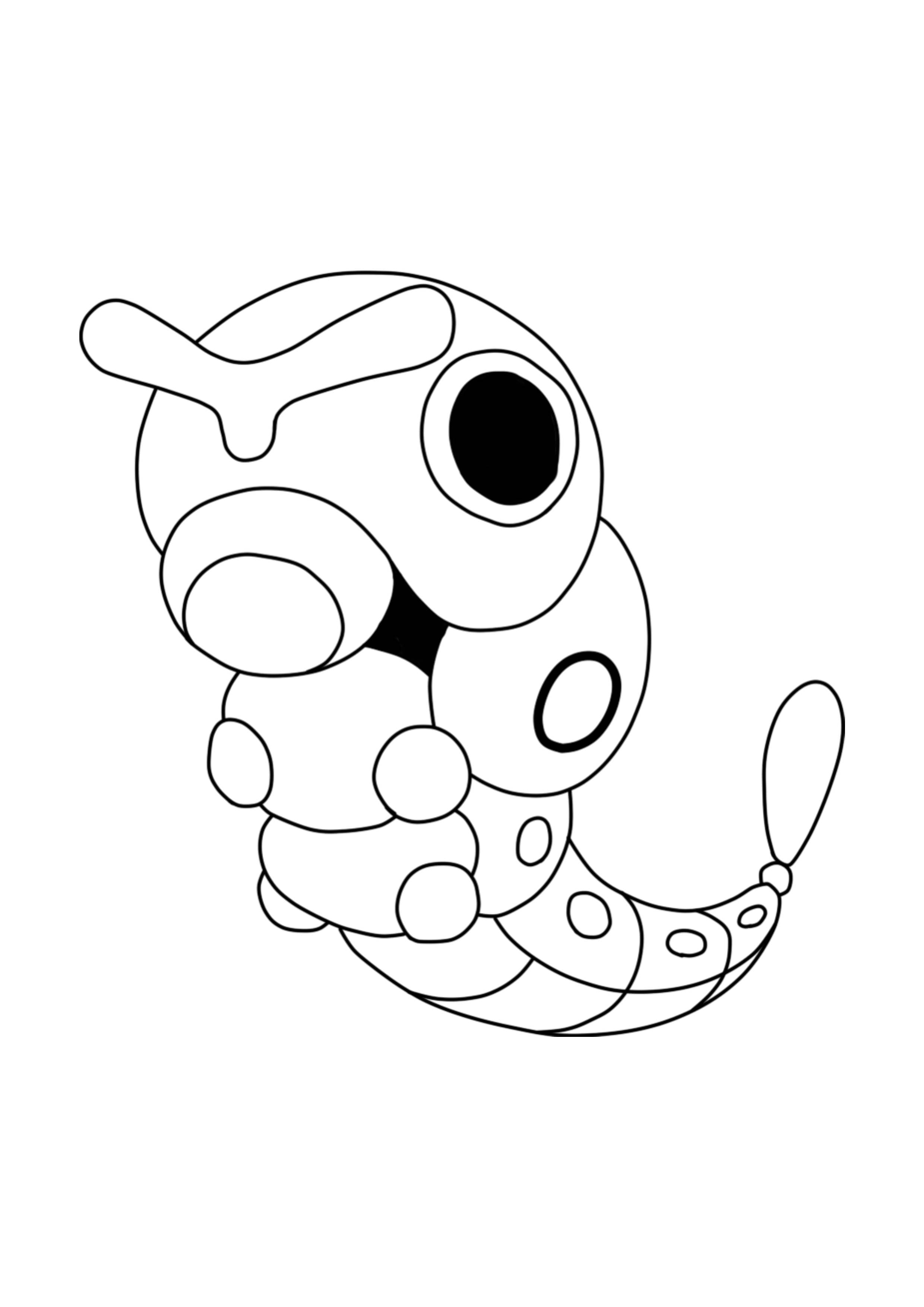 Caterpie coloring page (A4) to print