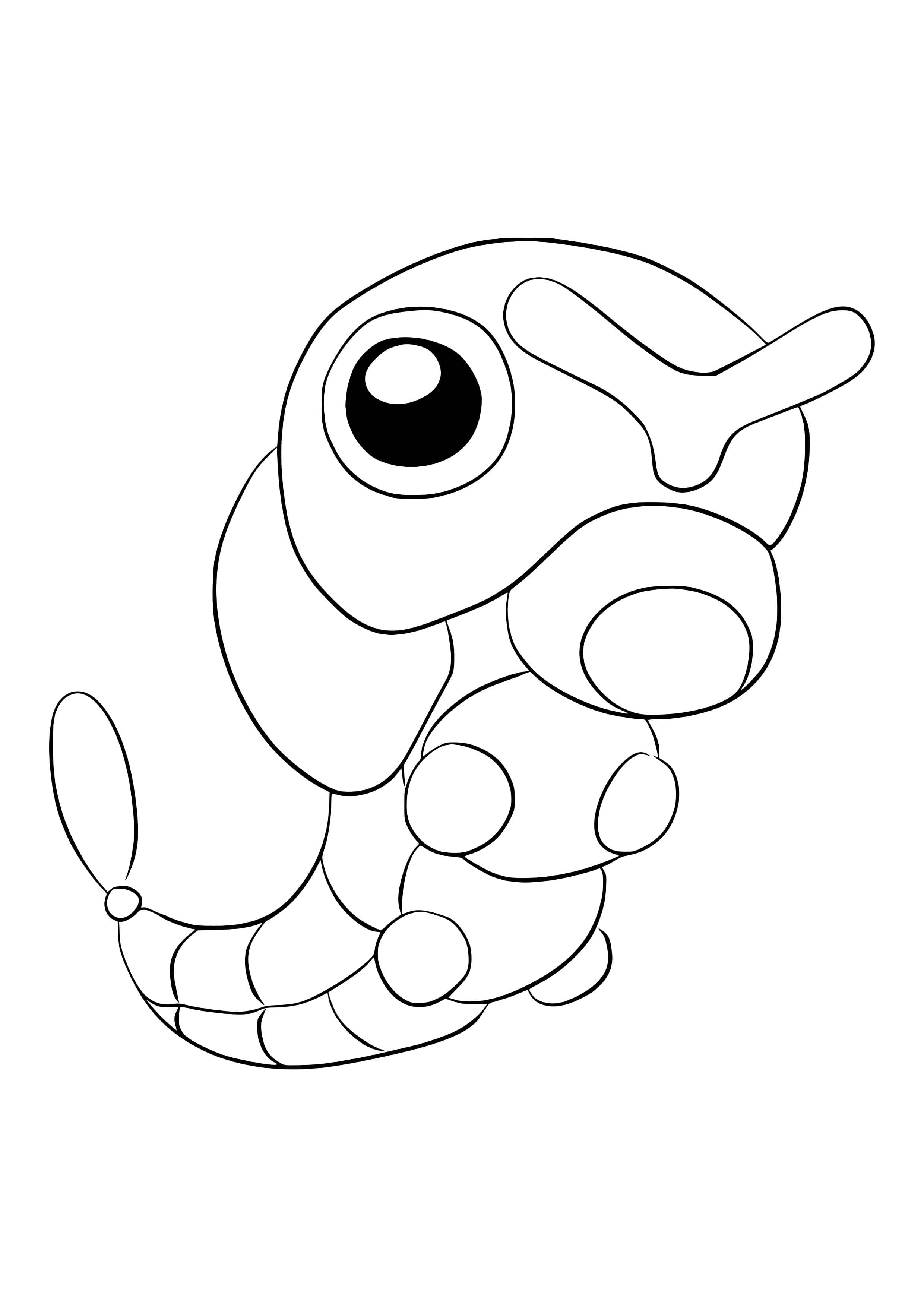 Caterpie coloring page (A4) to print
