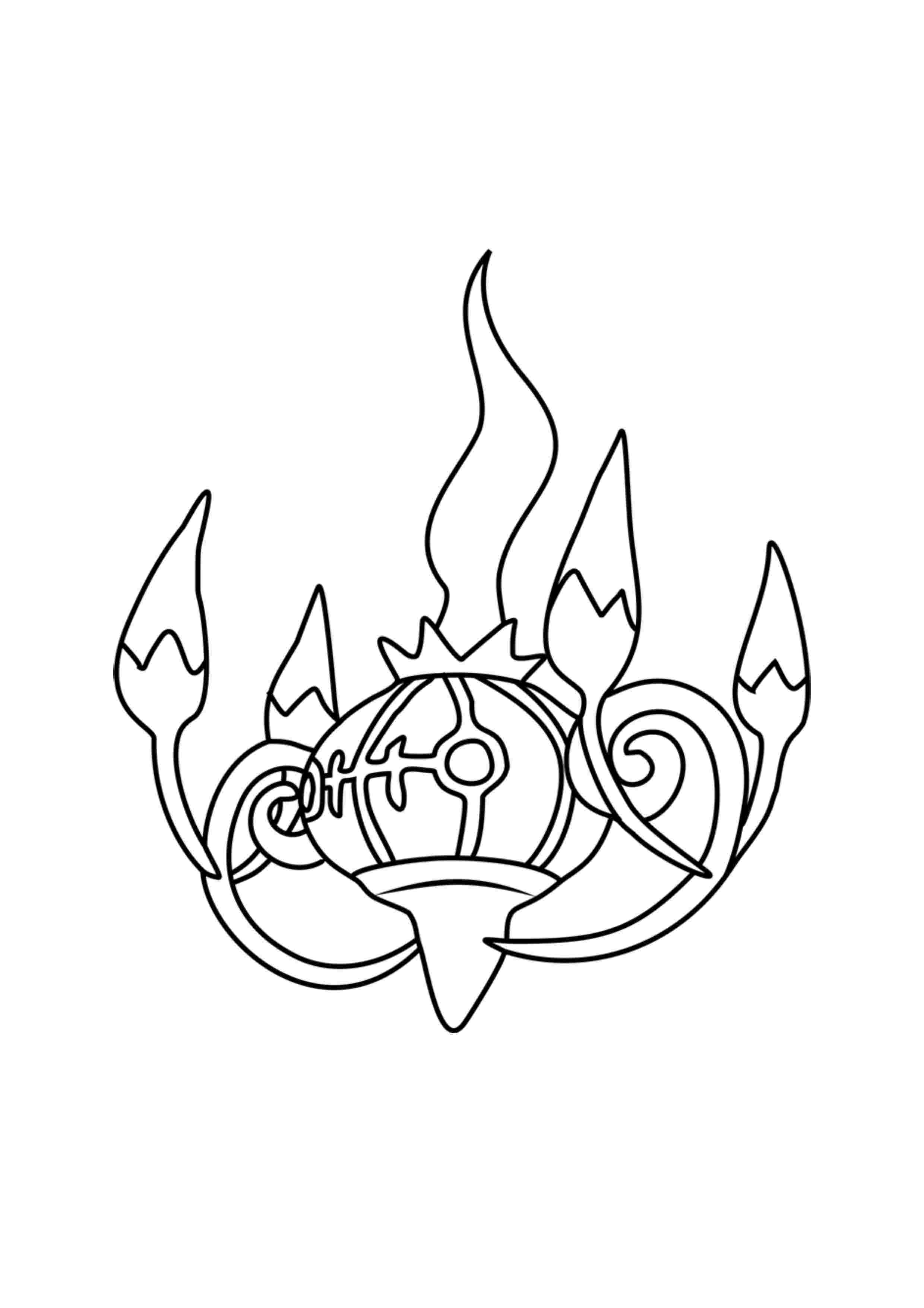 Chandelure coloring page (A4) to print
