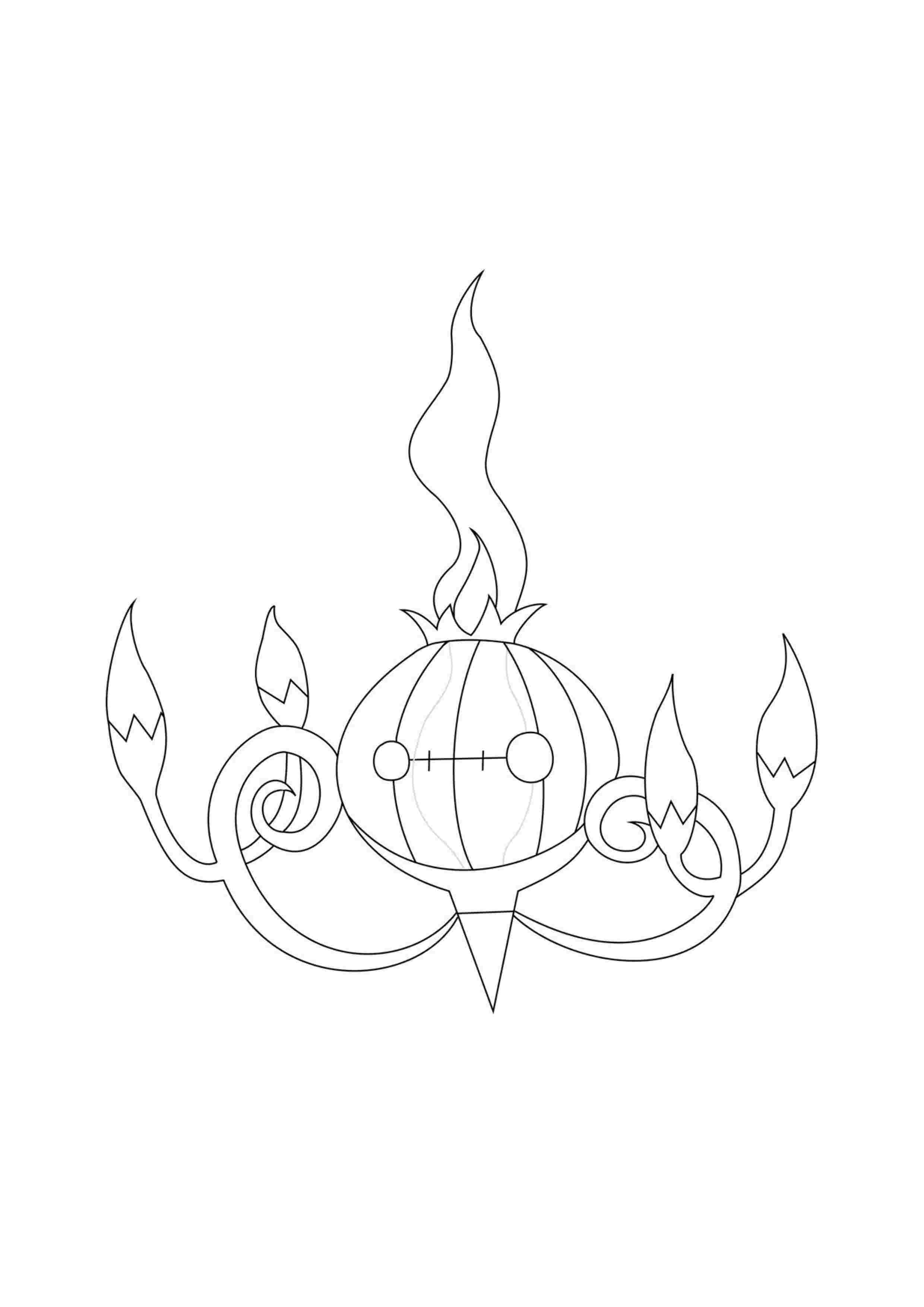 Chandelure coloring page (A4) to print