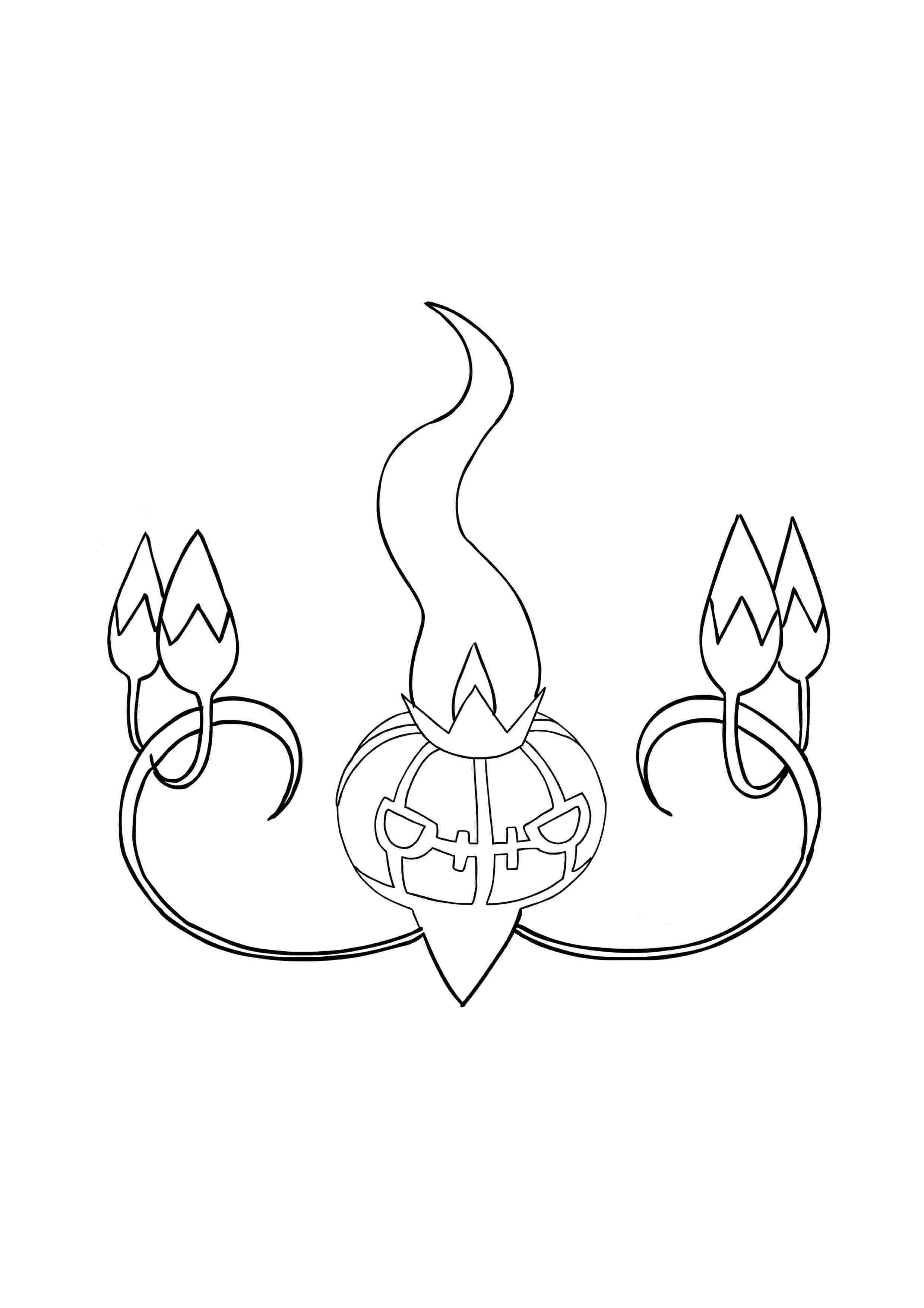 Chandelure coloring page (A4) to print