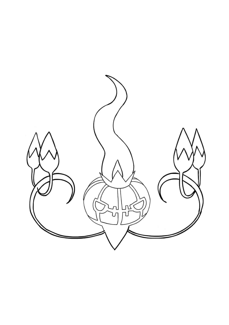Chandelure coloring page (A4) to print