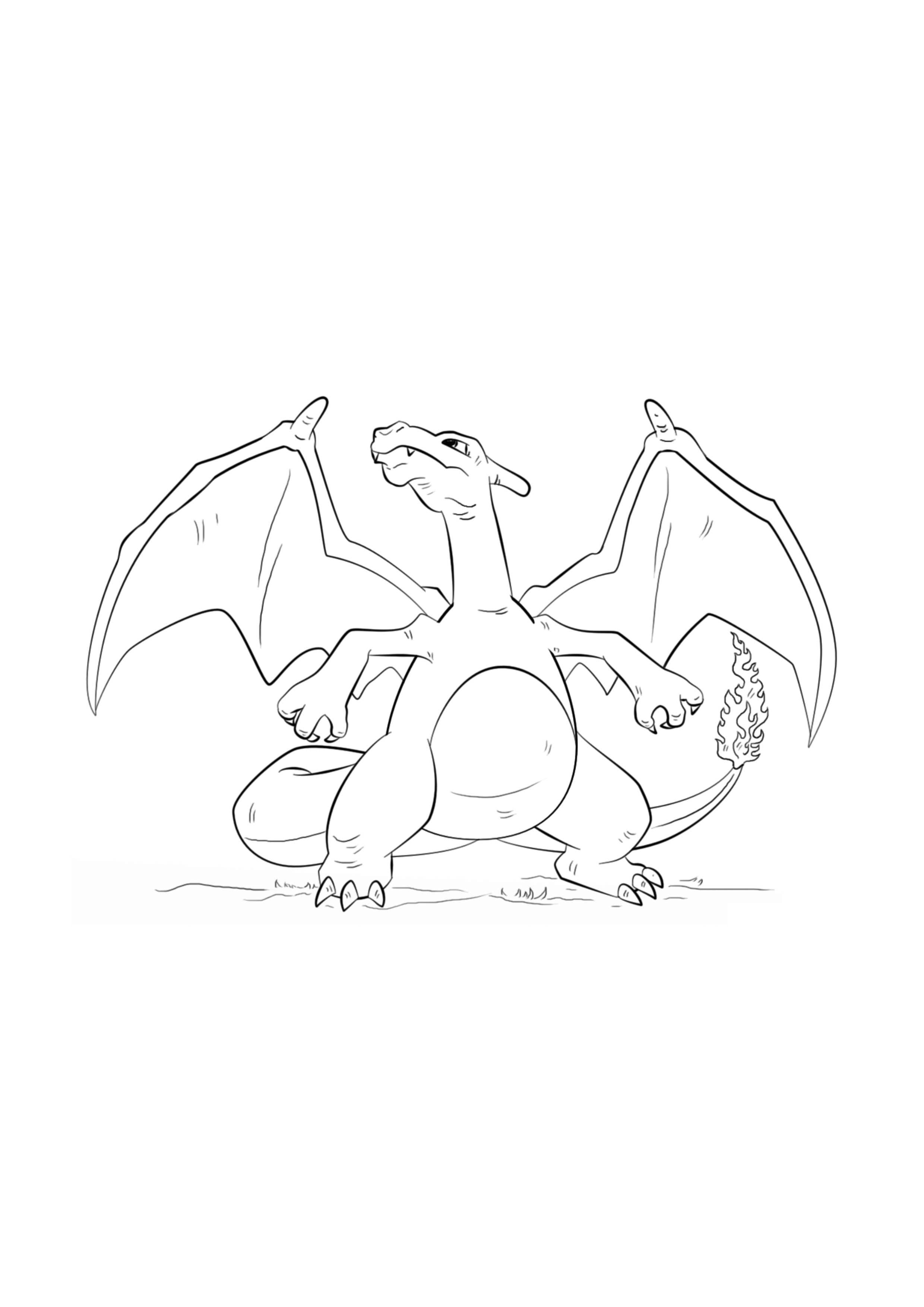 Charizard coloring page (A4) to print