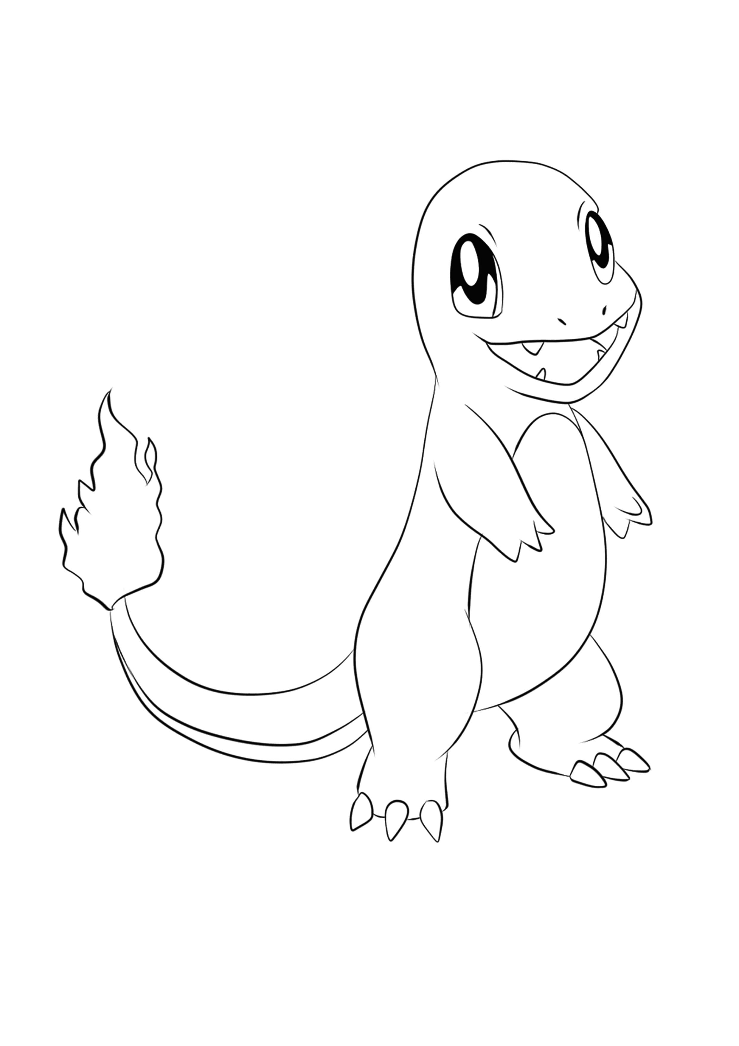 Charmander coloring page (A4) to print
