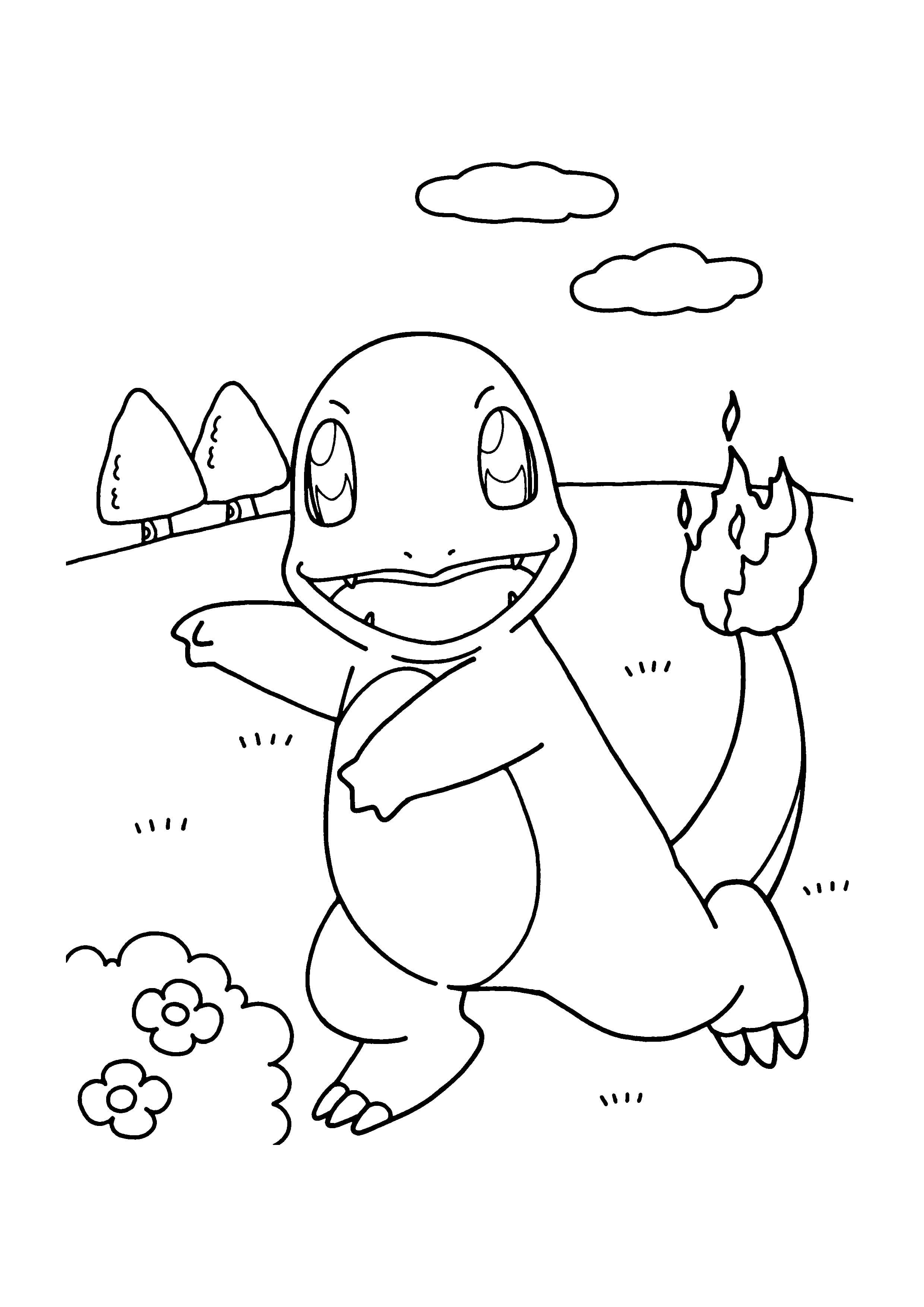 Charmander coloring page (A4) to print