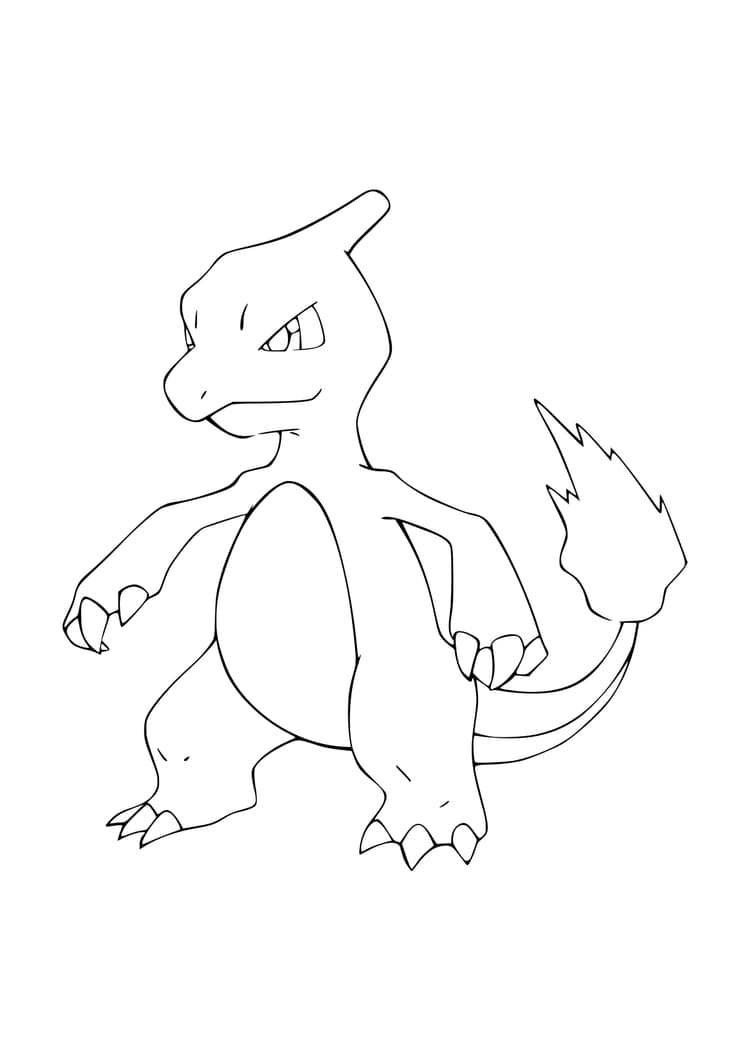 Charmeleon coloring page (A4) to print