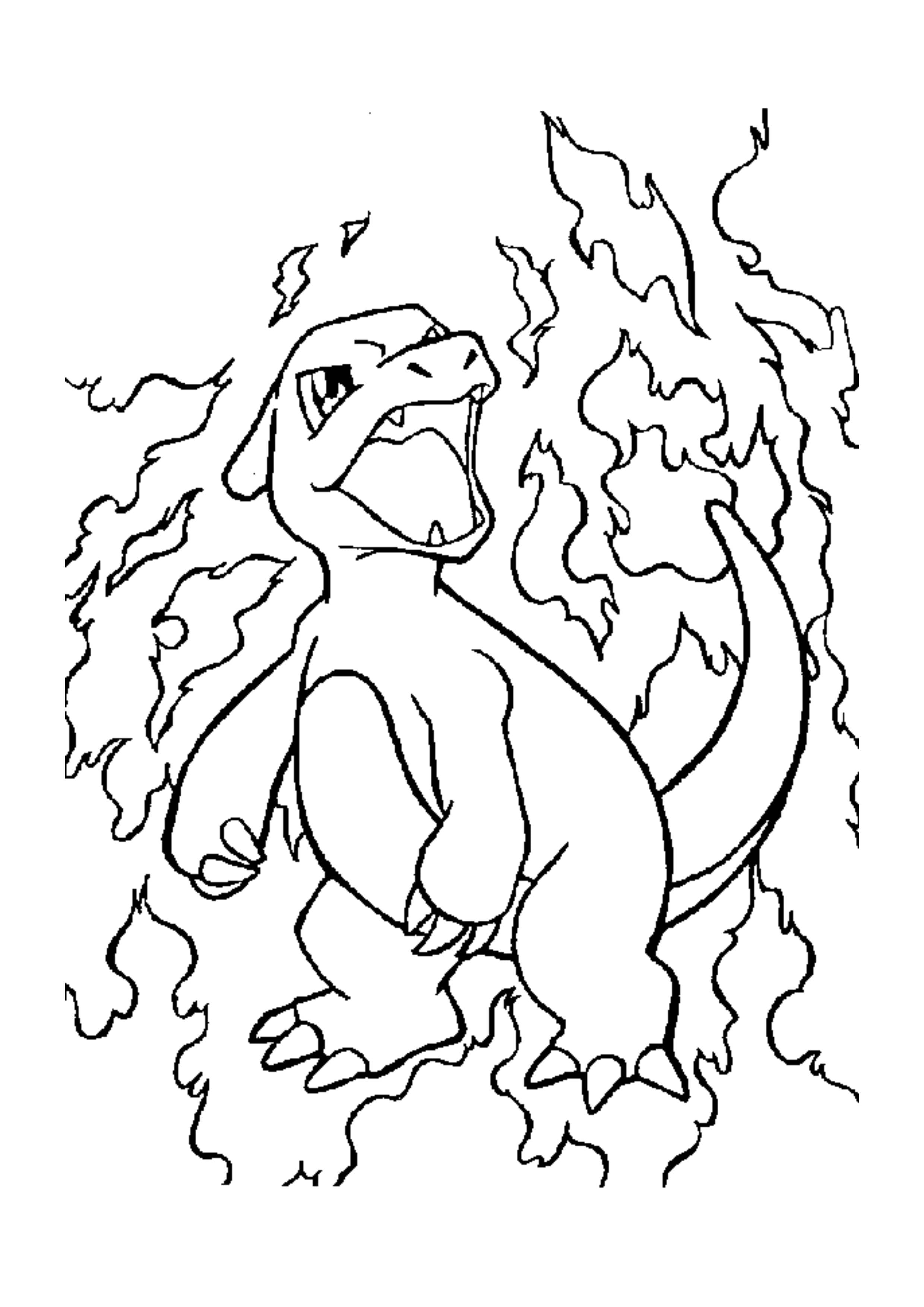 Charmeleon coloring page (A4) to print